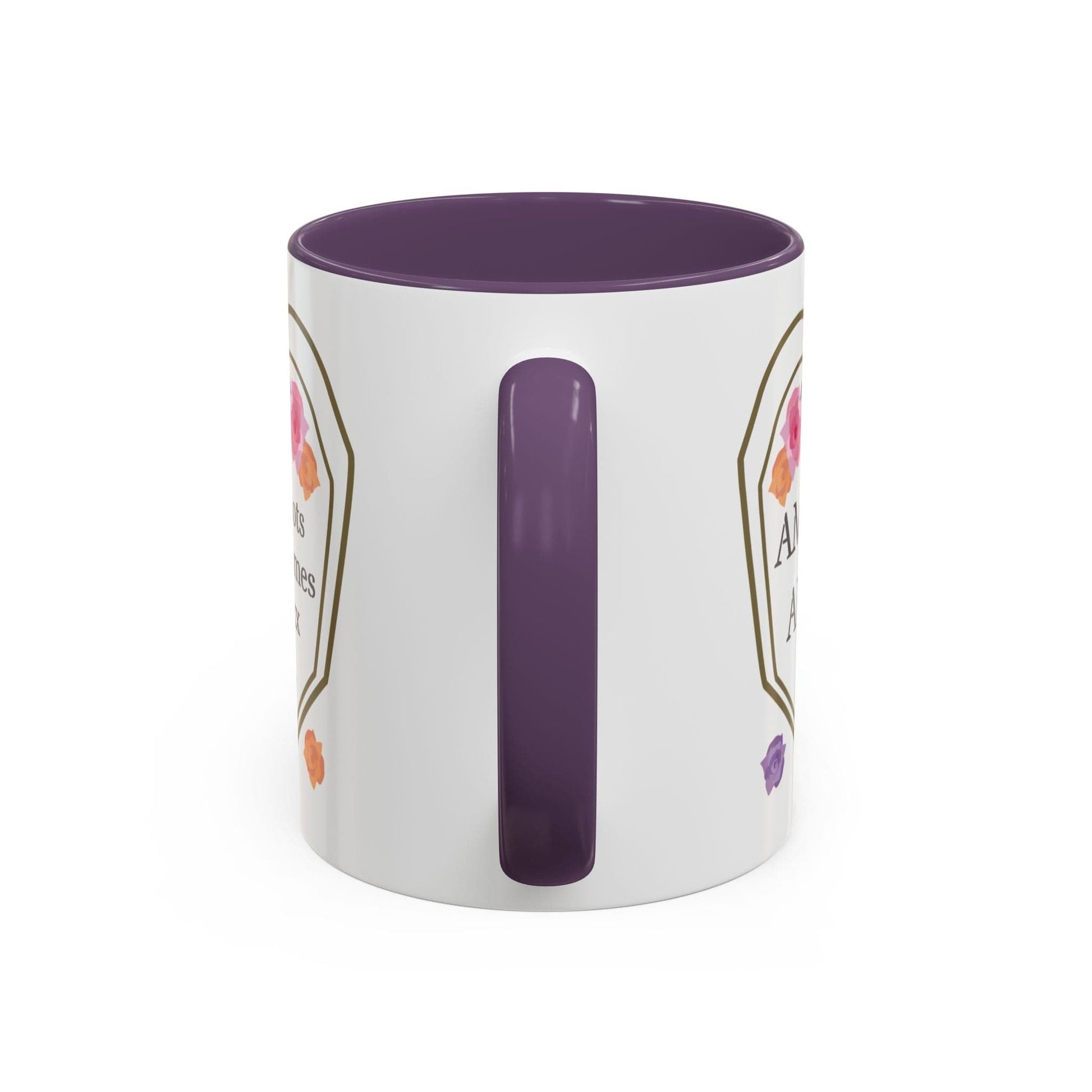 Printify Mug Mug - Personalised Amazing Auntie Floral With Accent Colours, Pink Orange Purple Flowers