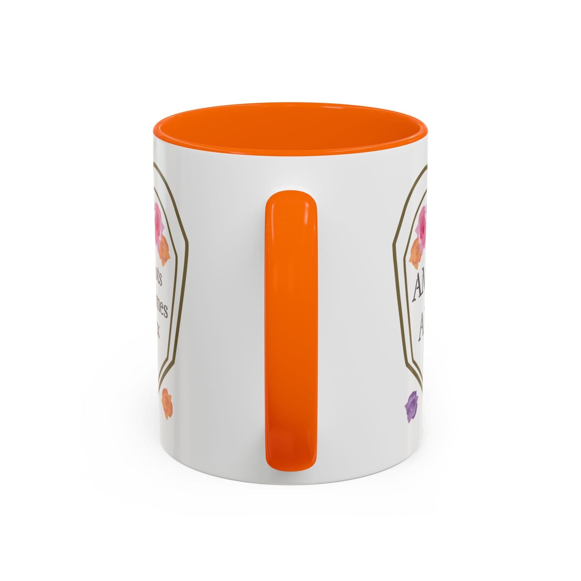 Printify Mug Mug - Personalised Amazing Auntie Floral With Accent Colours, Pink Orange Purple Flowers