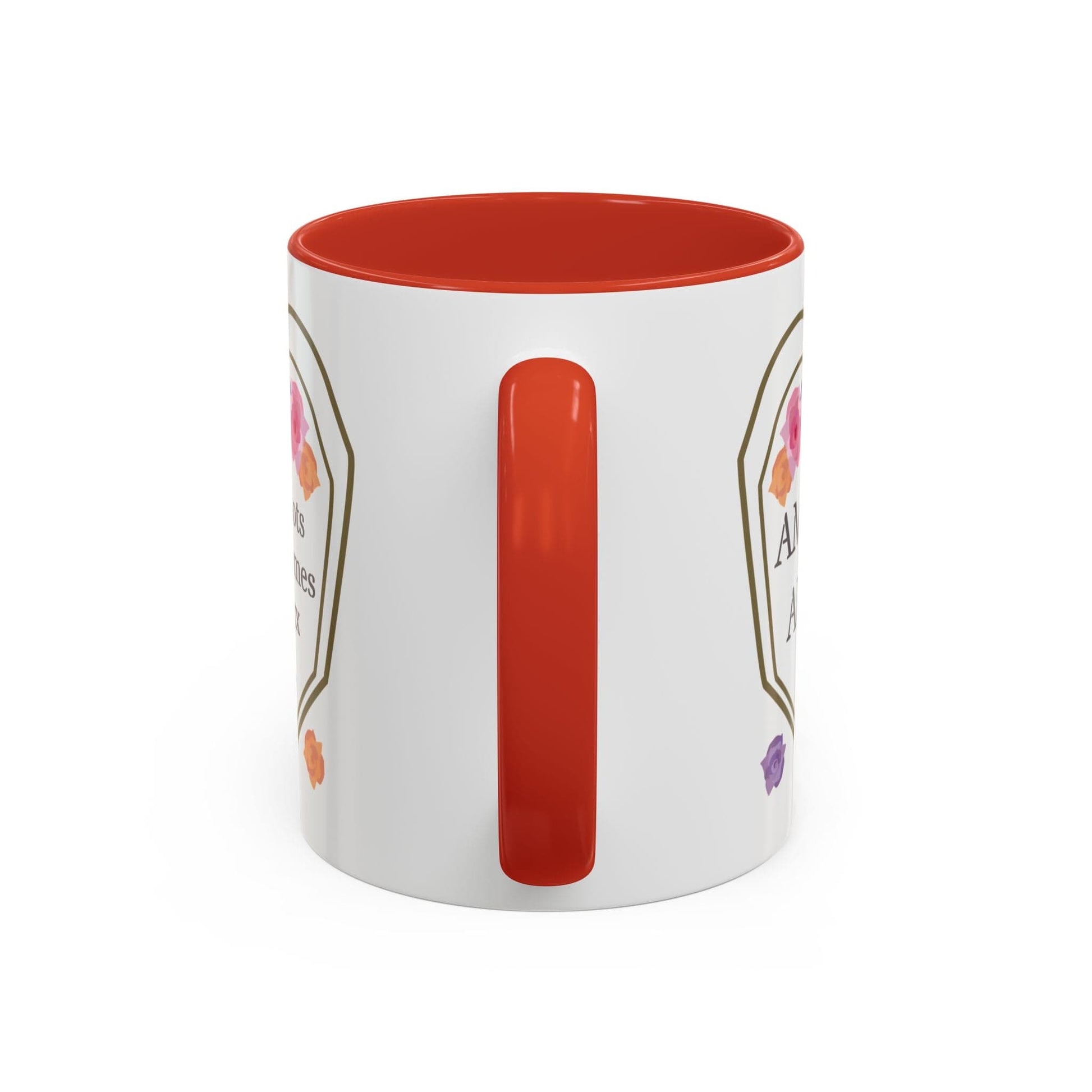 Printify Mug Mug - Personalised Amazing Auntie Floral With Accent Colours, Pink Orange Purple Flowers