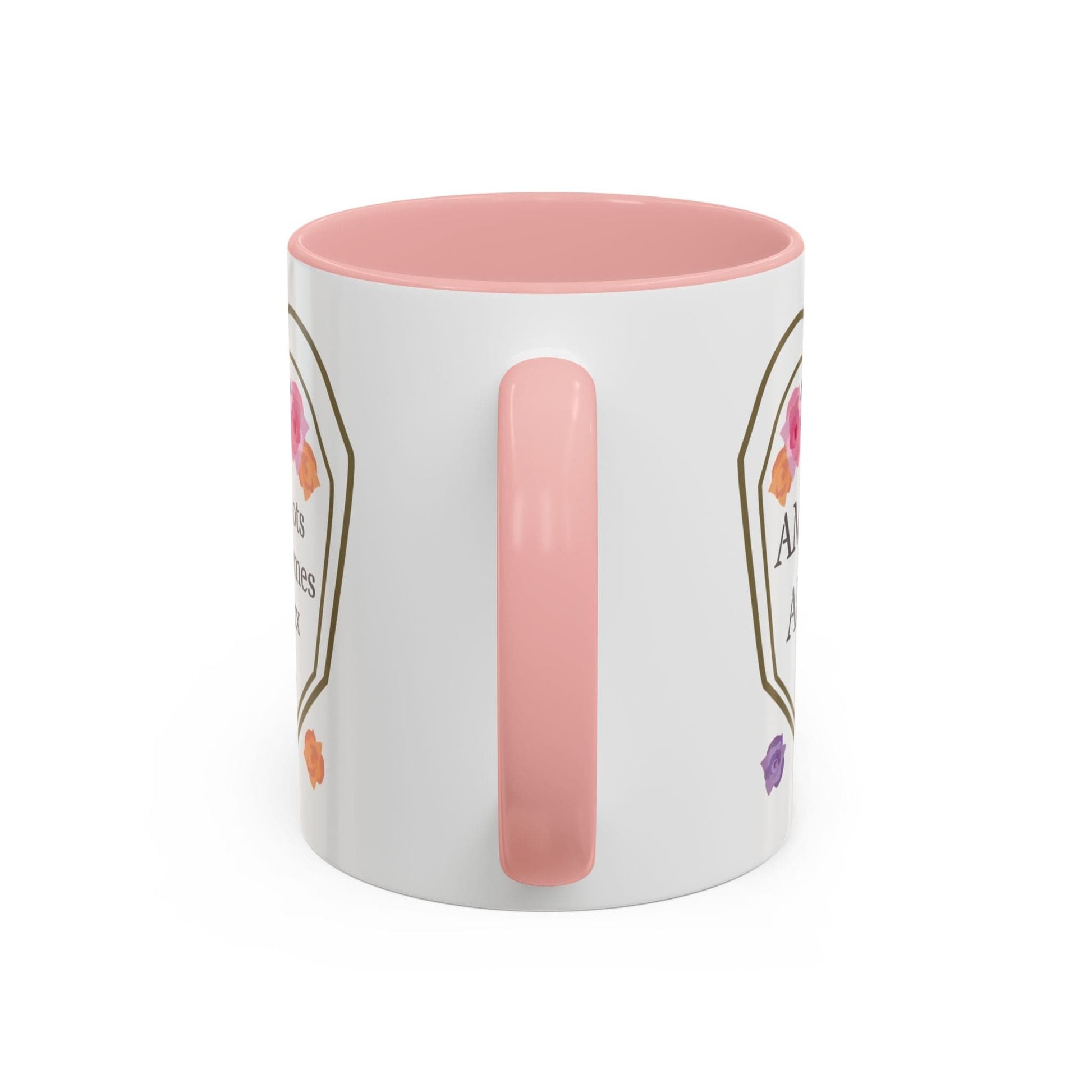 Printify Mug Mug - Personalised Amazing Auntie Floral With Accent Colours, Pink Orange Purple Flowers