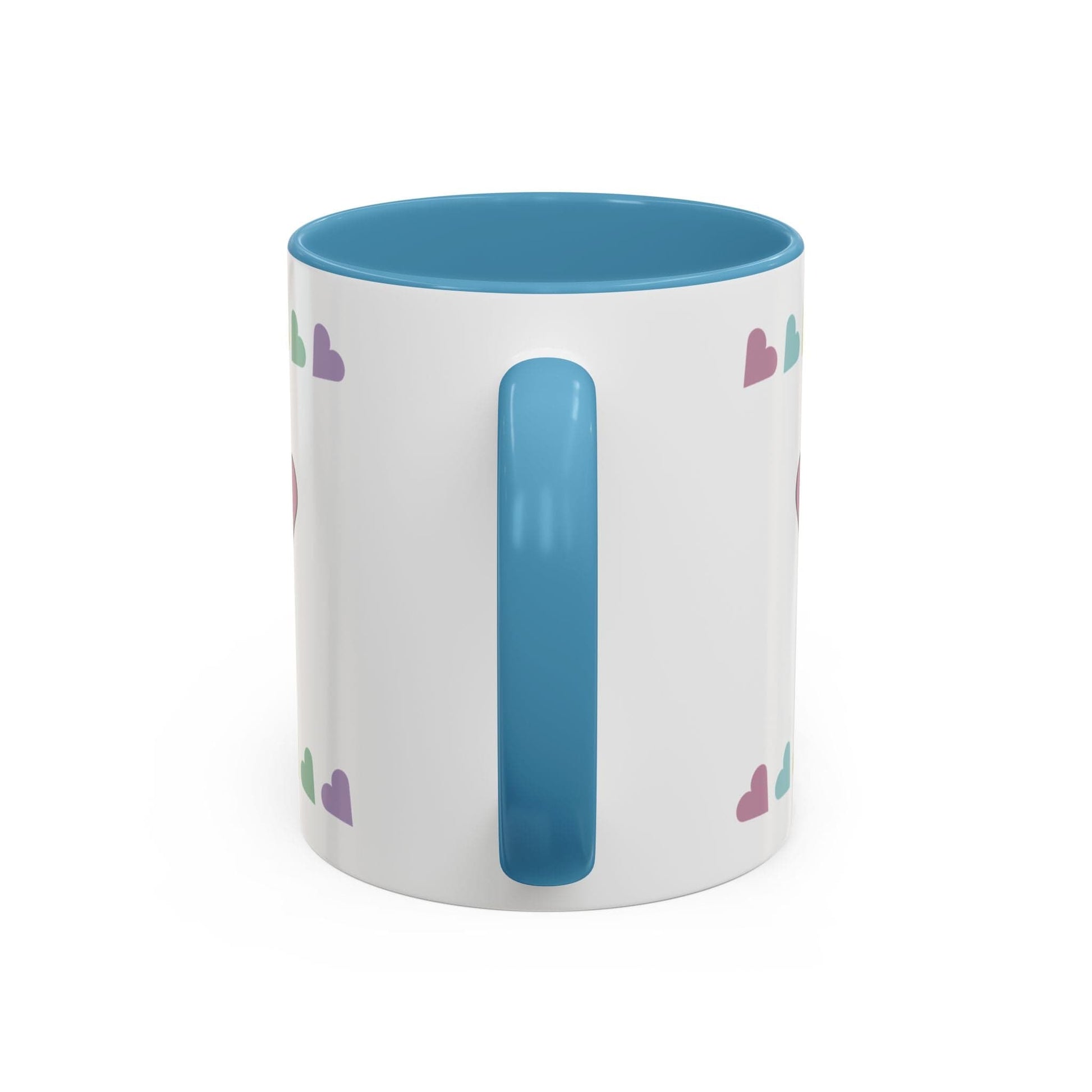 Printify Mug Mug - Personalised Amazing Auntie Heart Charms With Accent Colours, Pastels