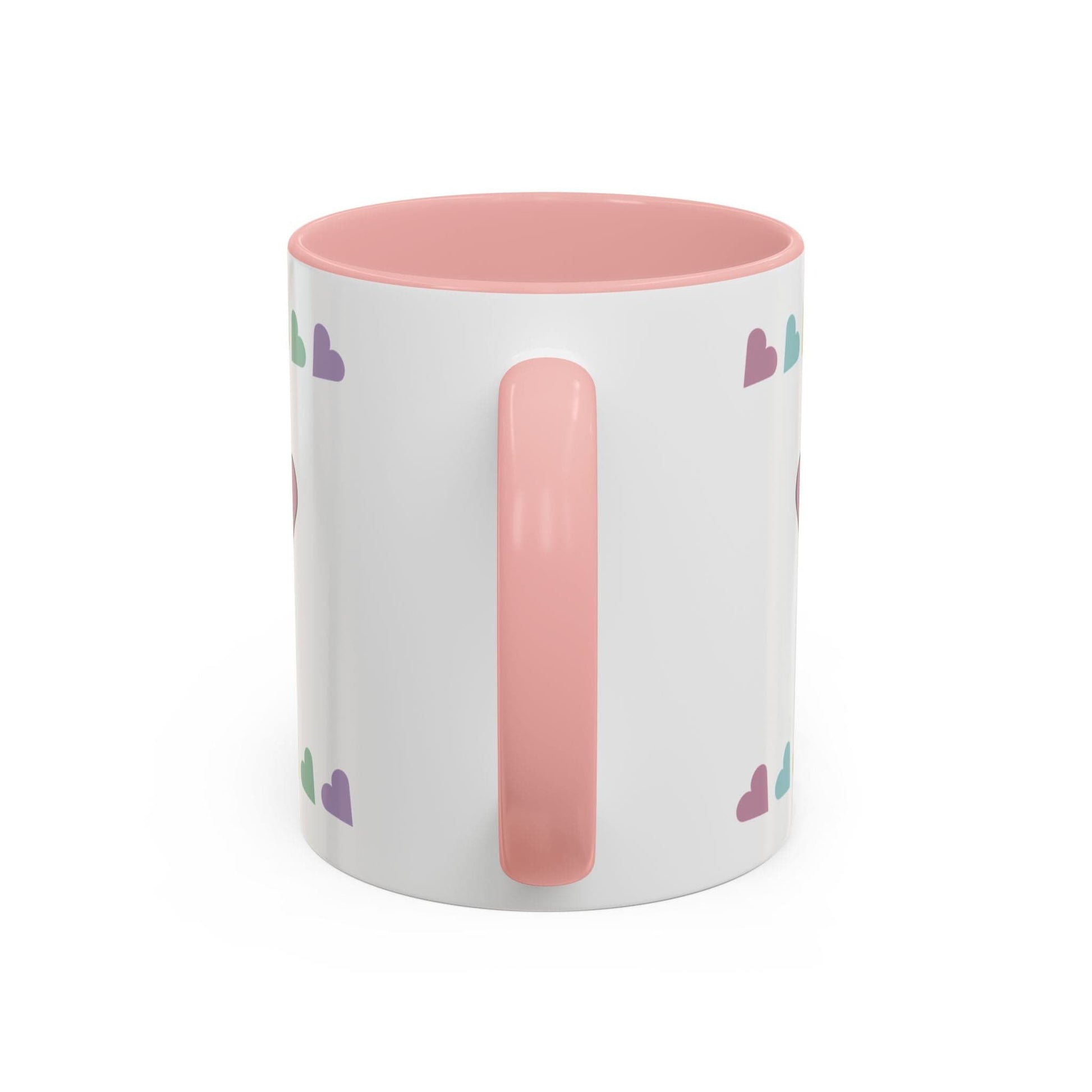 Printify Mug Mug - Personalised Amazing Auntie Heart Charms With Accent Colours, Pastels