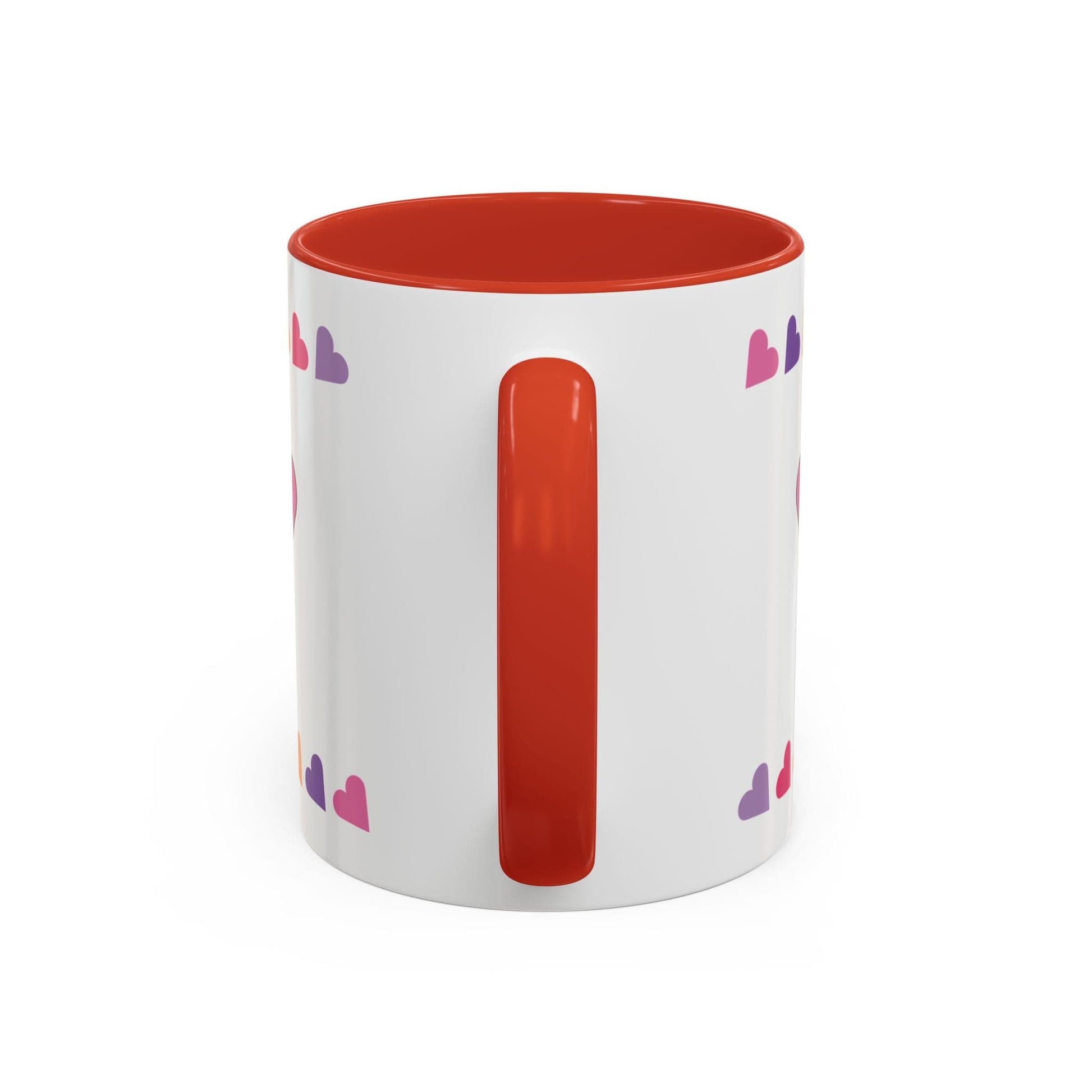 Printify Mug Mug - Personalised Amazing Auntie Heart Charms With Accent Colours, Pink, Purple And Orange