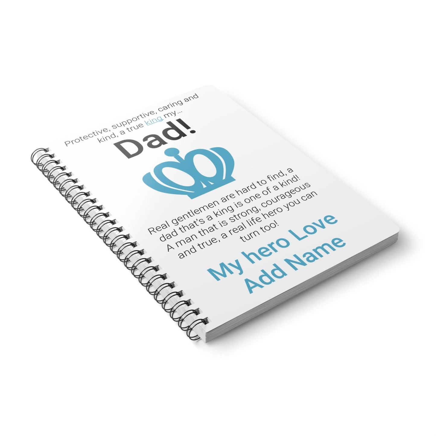 Printify Paper products A5 / Lined Personalised Dad King Wiro Notebook, A5