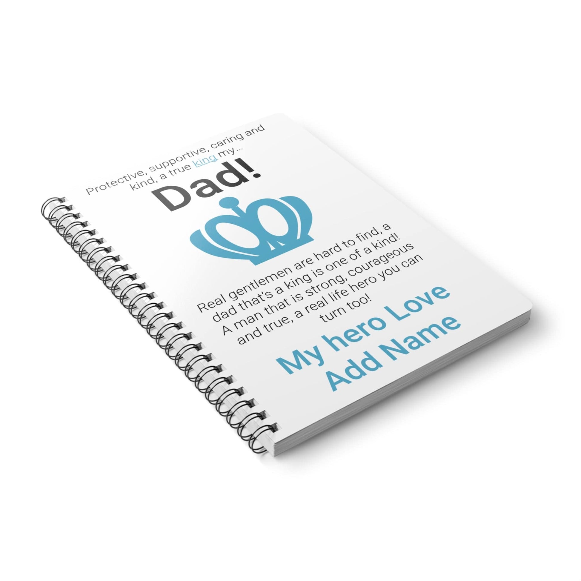 Printify Paper products A5 / Lined Personalised Dad King Wiro Notebook, A5