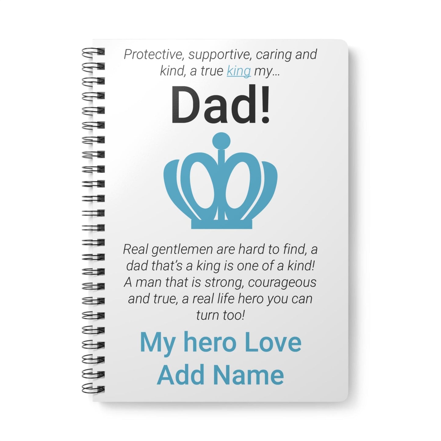 Printify Paper products A5 / Lined Personalised Dad King Wiro Notebook, A5