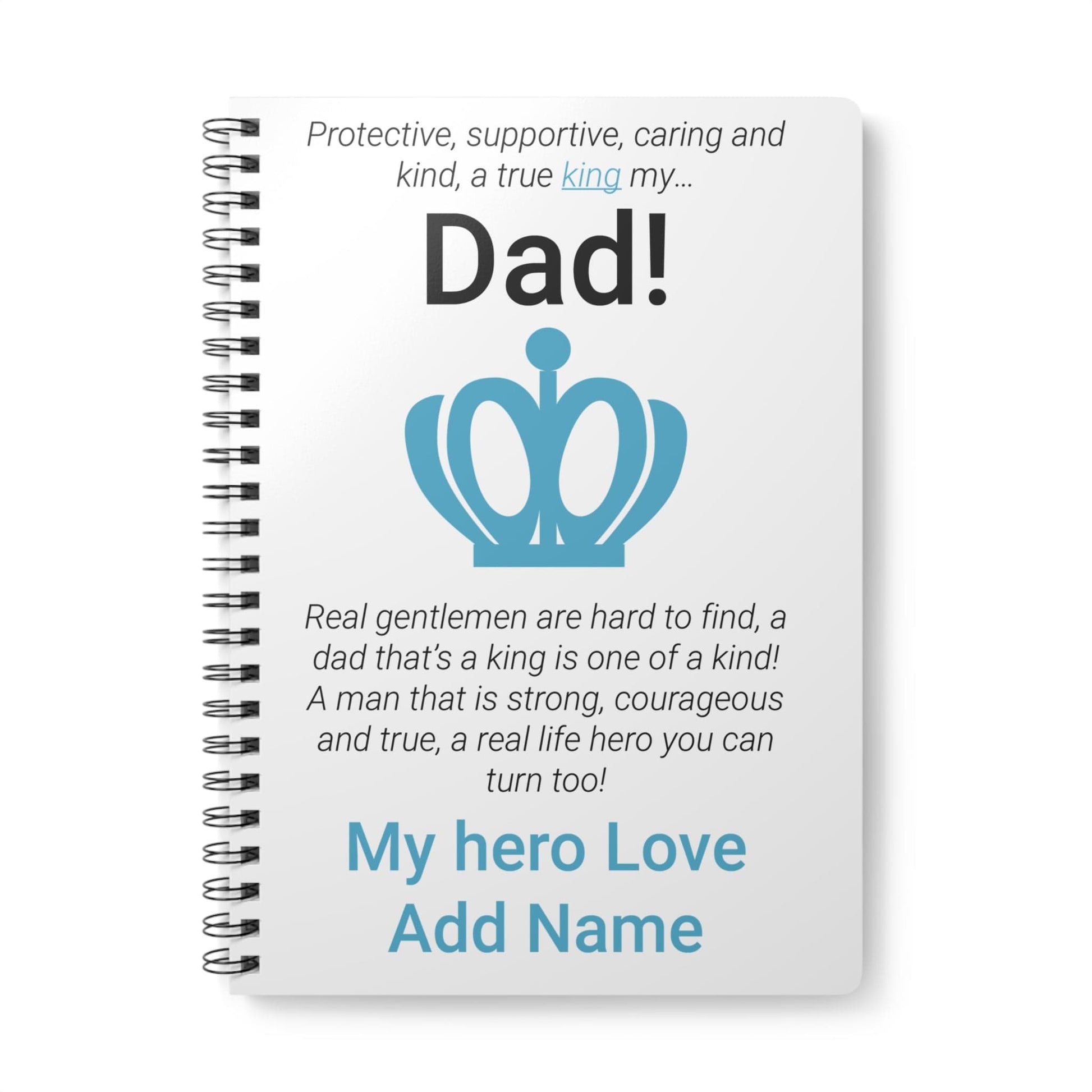 Printify Paper products A5 / Lined Personalised Dad King Wiro Notebook, A5