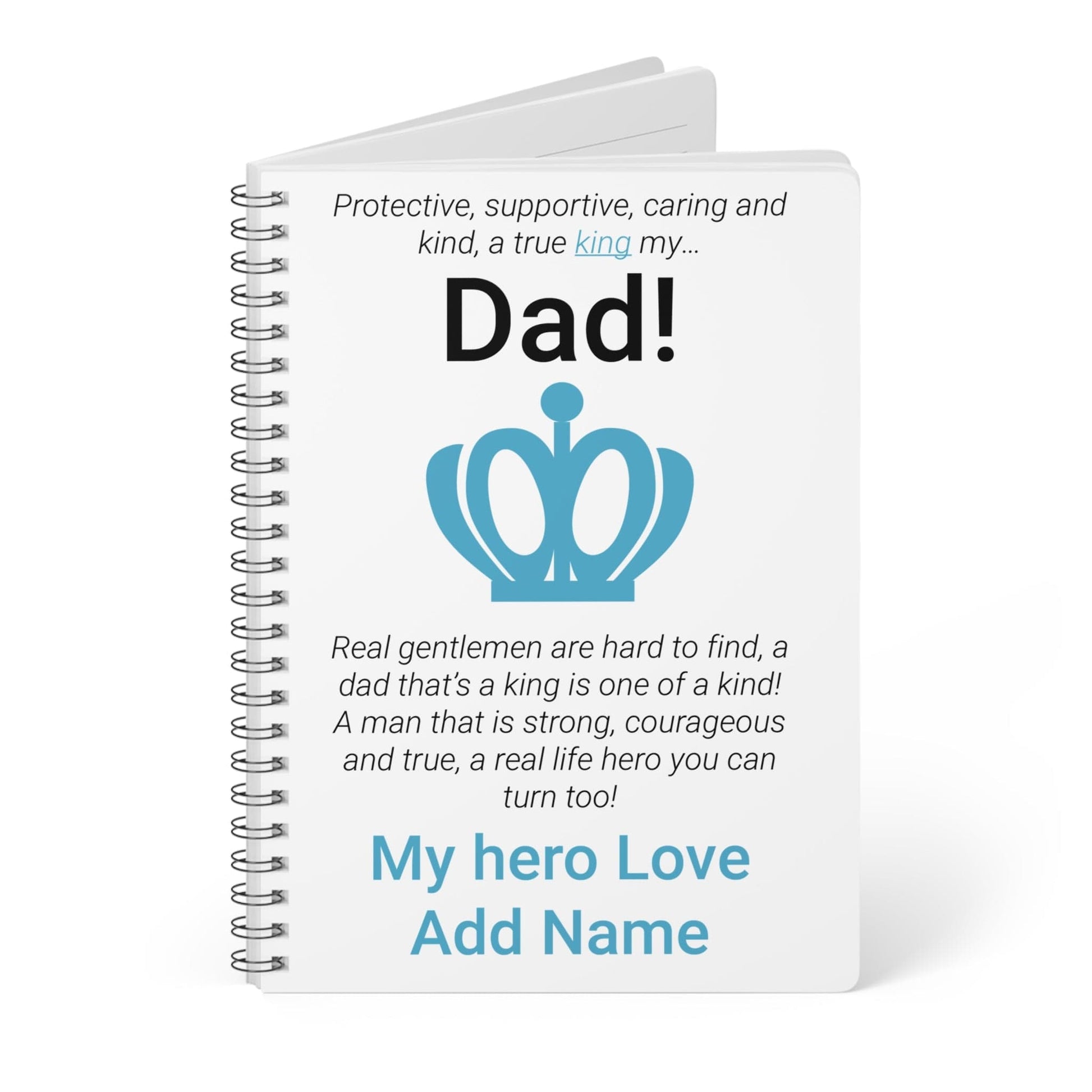 Printify Paper products A5 / Lined Personalised Dad King Wiro Notebook, A5