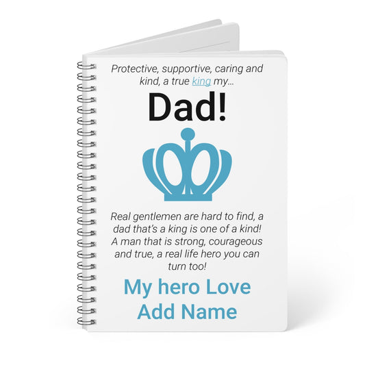 Printify Paper products A5 / Lined Personalised Dad King Wiro Notebook, A5
