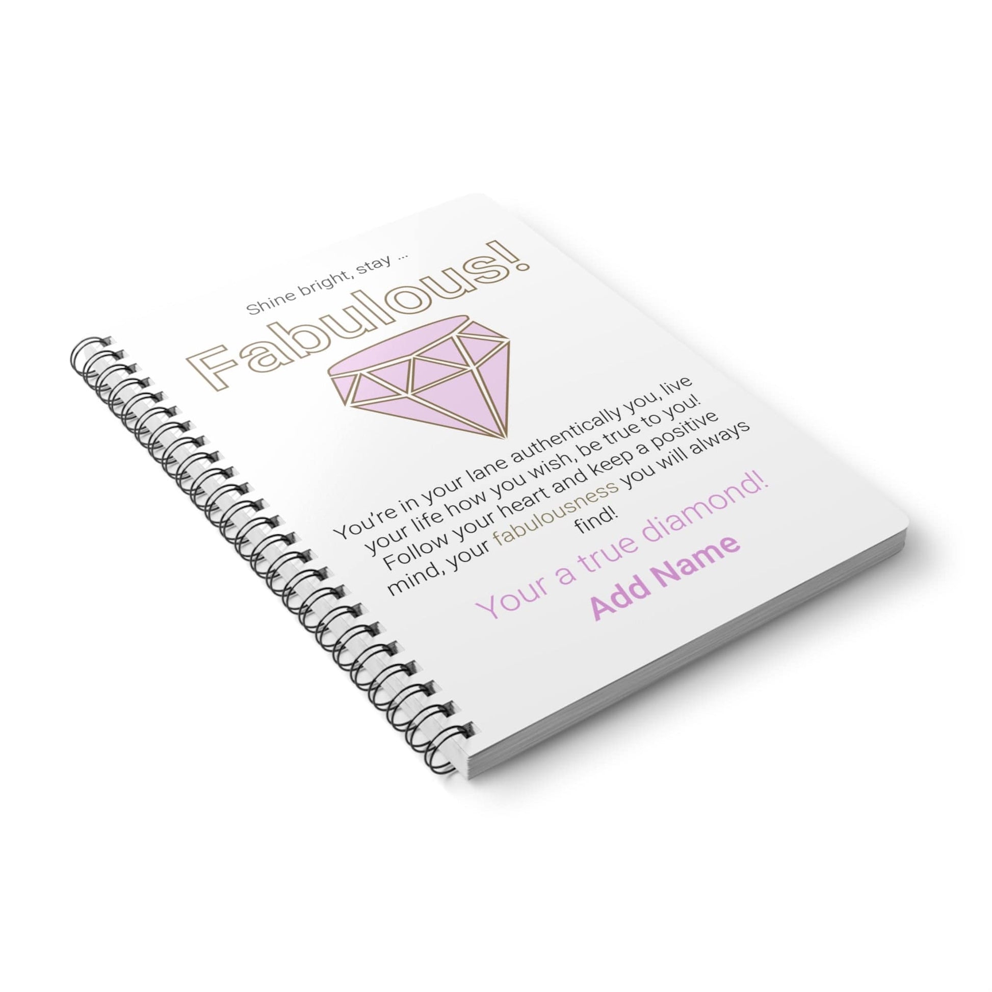 Printify Paper products A5 / Lined Personalised Fab Pink Diamond A5 Notebook