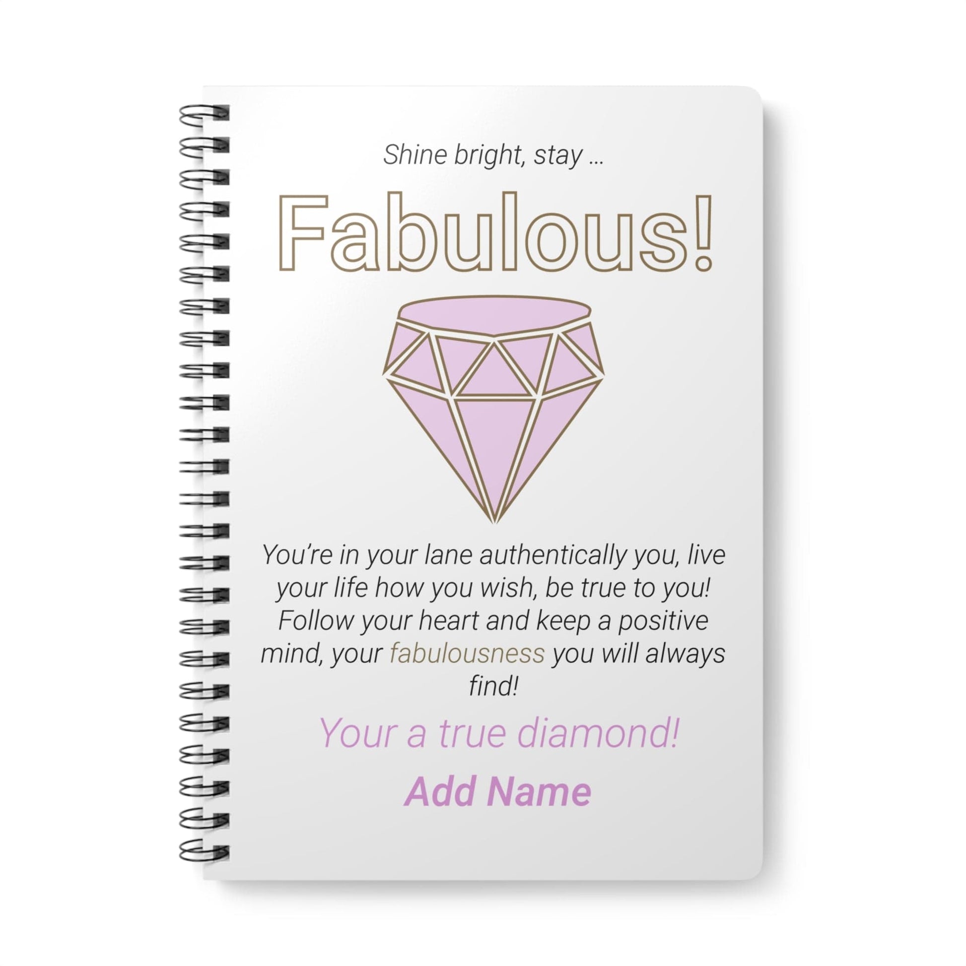 Printify Paper products A5 / Lined Personalised Fab Pink Diamond A5 Notebook