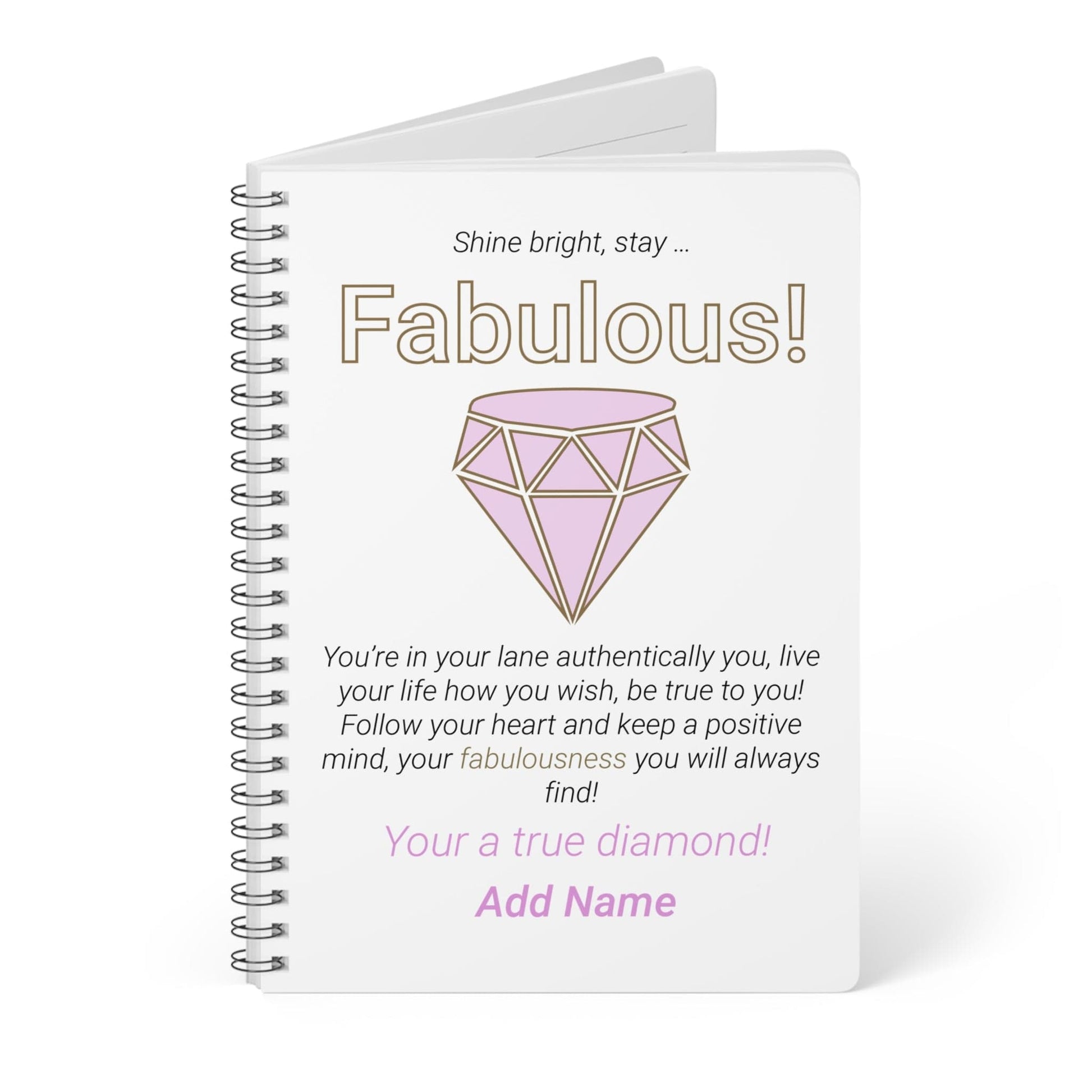 Printify Paper products A5 / Lined Personalised Fab Pink Diamond A5 Notebook