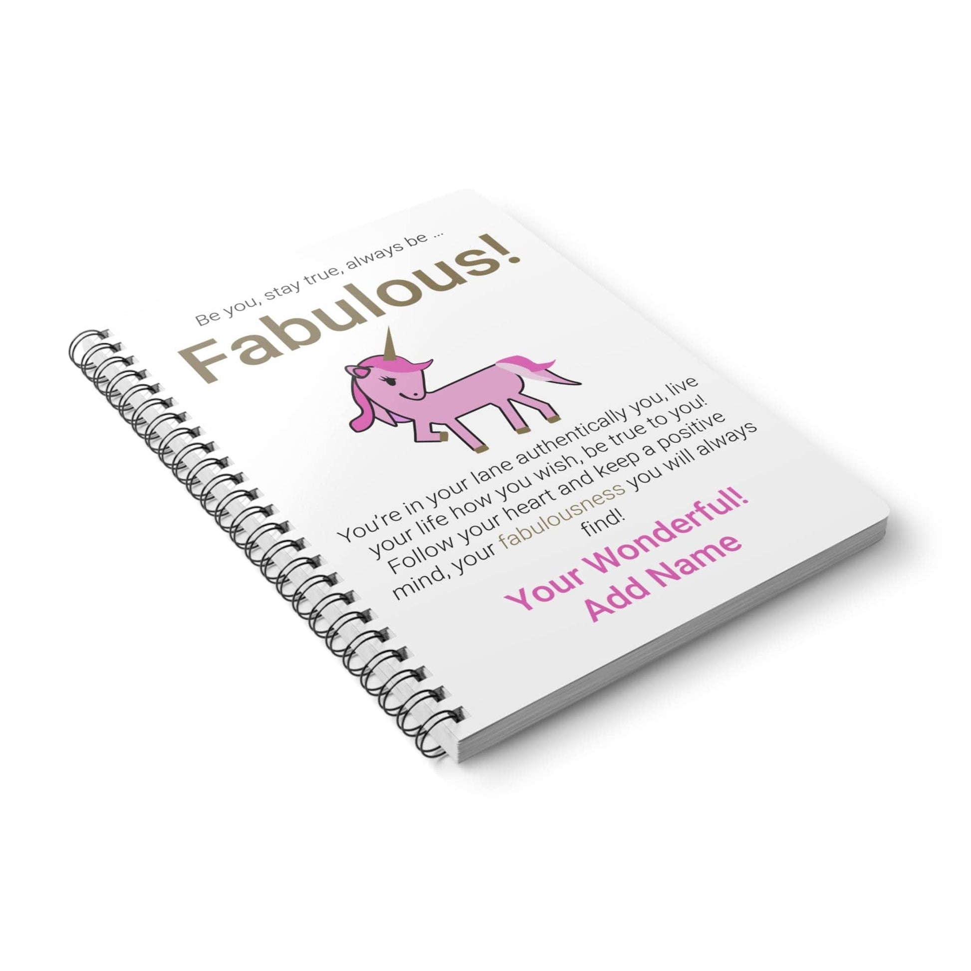 Printify Paper products A5 / Lined Personalised Fabulous Unicorn Wiro Notebook, A5