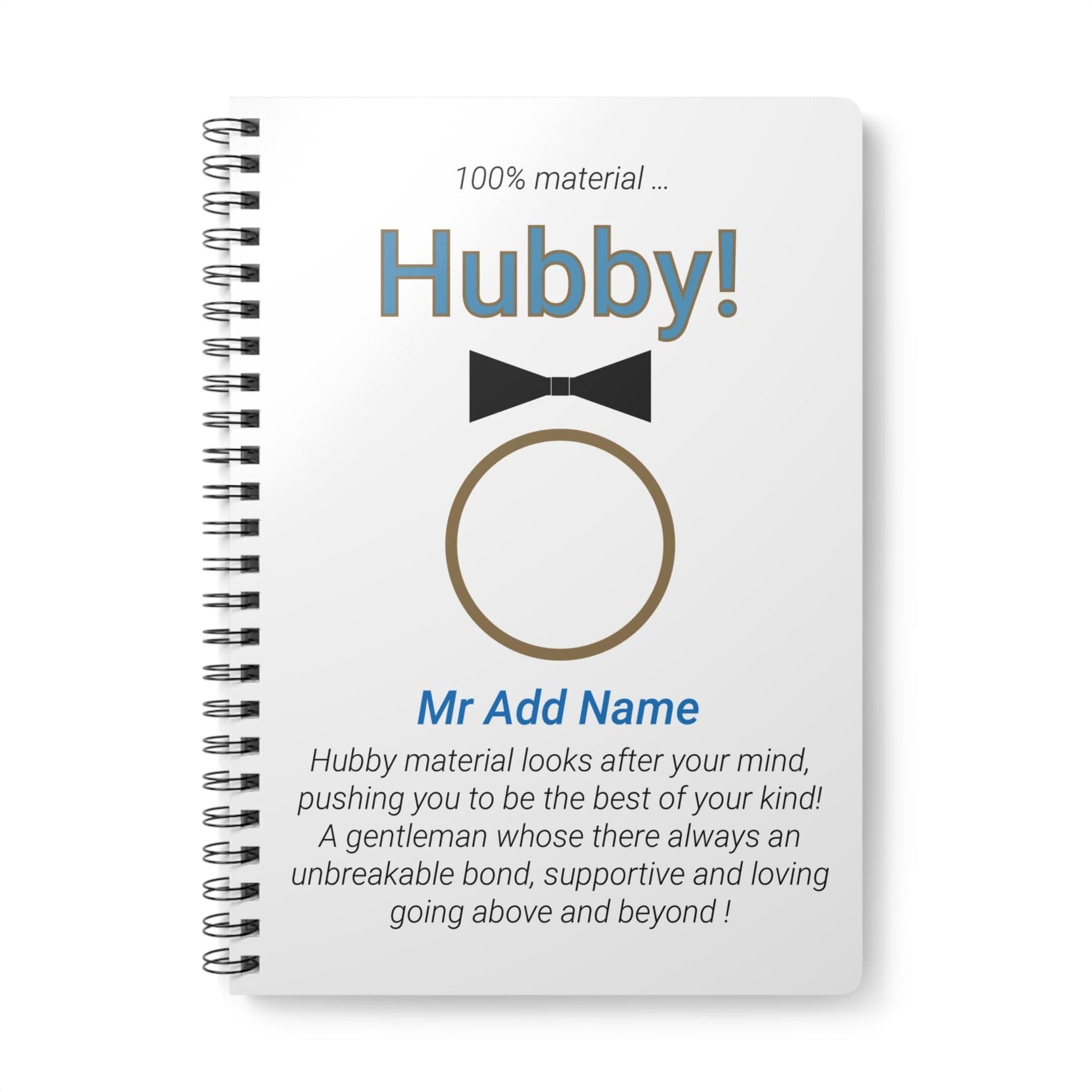 Printify Paper products A5 / Lined Personalised Hubby Wiro Notebook, A5