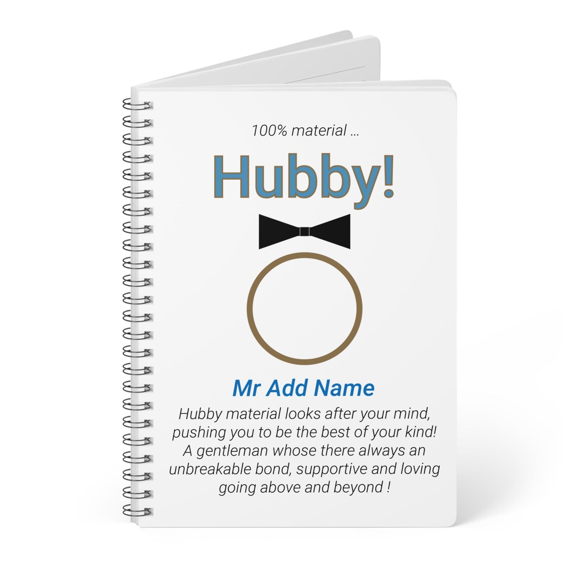 Printify Paper products A5 / Lined Personalised Hubby Wiro Notebook, A5