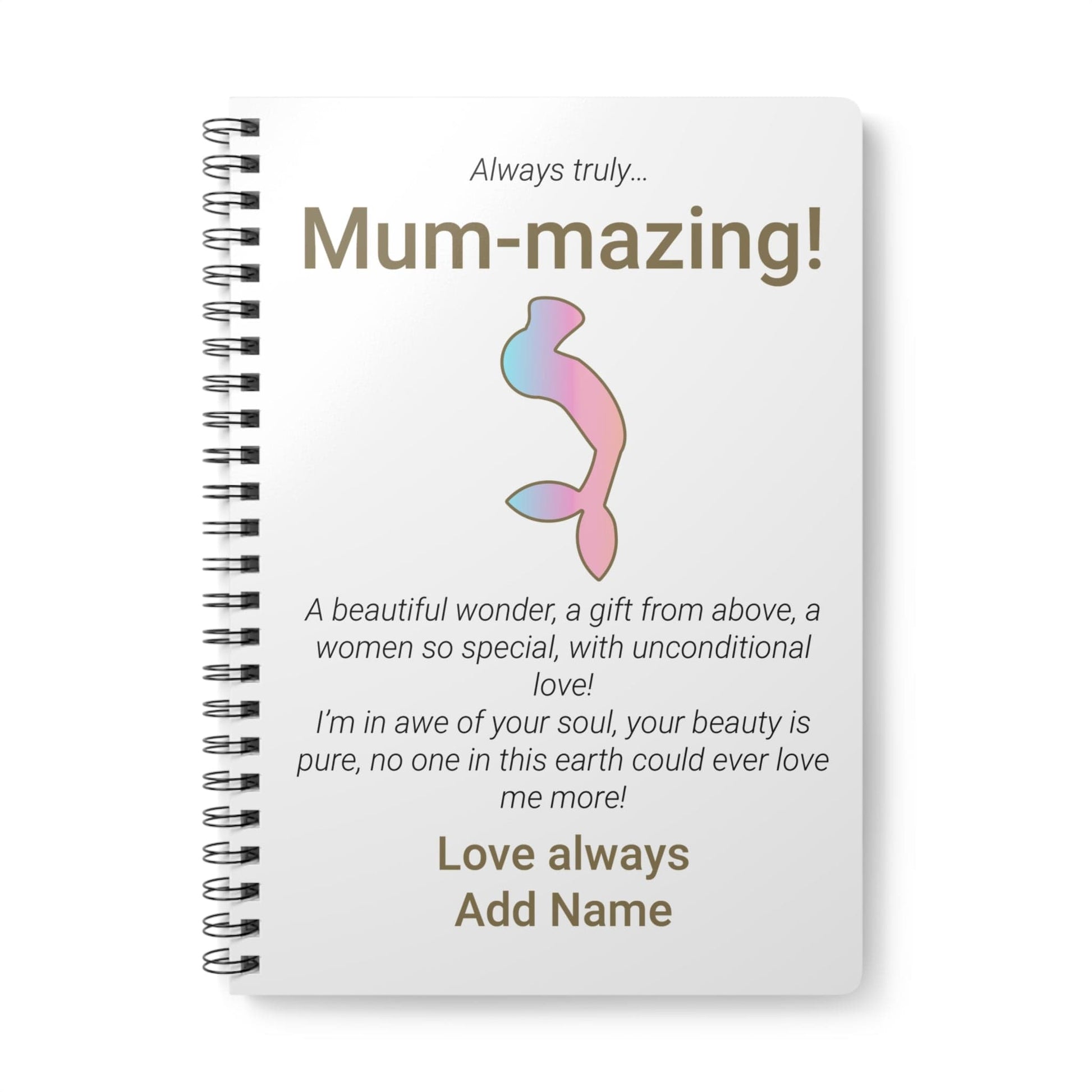 Printify Paper products A5 / Lined Personalised Mum-Mazing Wiro Notebook, A5