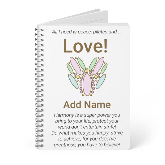 Printify Paper products A5 / Lined Personalised Peace Pilates Love Notebook