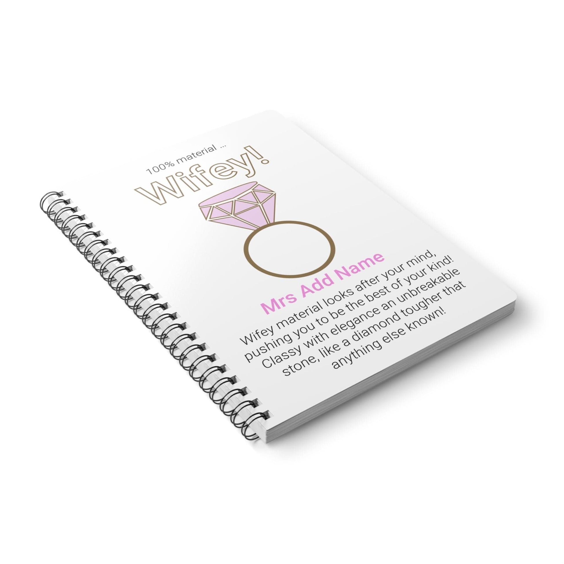 Printify Paper products A5 / Lined Personalised Wifey Wiro Notebook, A5