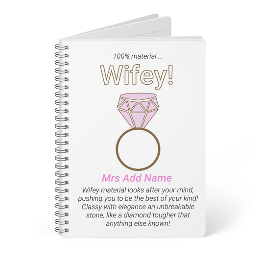 Printify Paper products A5 / Lined Personalised Wifey Wiro Notebook, A5