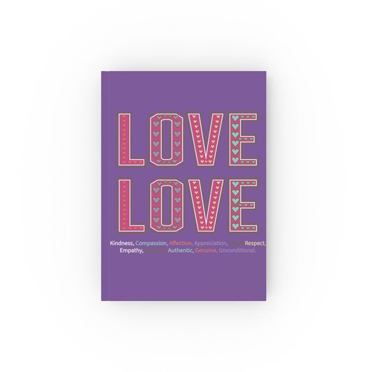 Printify Paper products Blank / 5.2" x 7.4" Love Love Slogan Notebook Purple