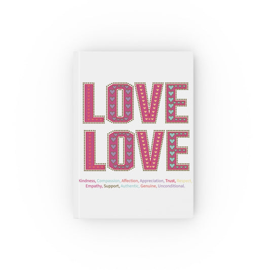 Printify Paper products Blank / 5.2" x 7.4" Love Love Slogan Notebook White