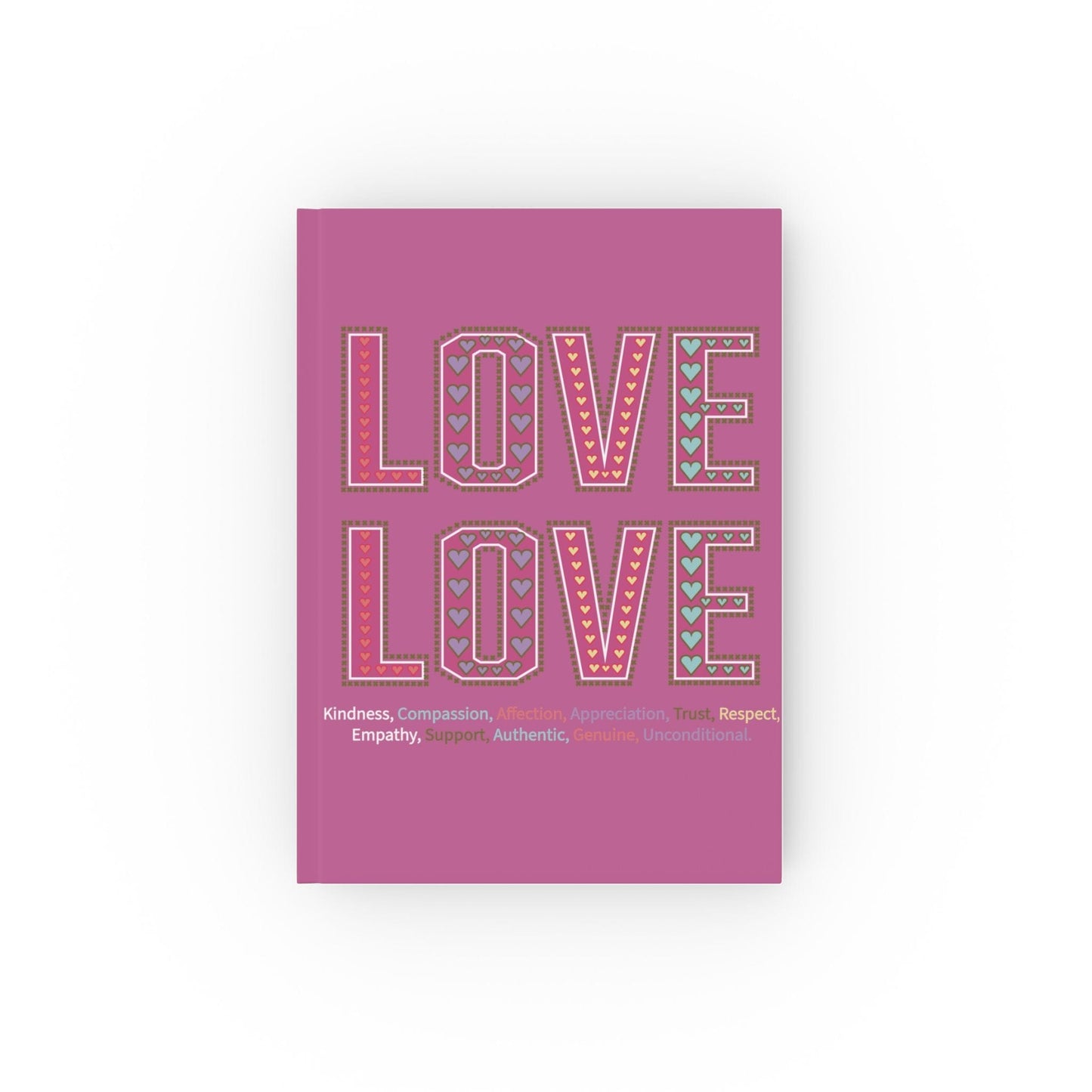 Printify Paper products Graph / 5.2" x 7.4" Love Love Slogan Notebook Pink