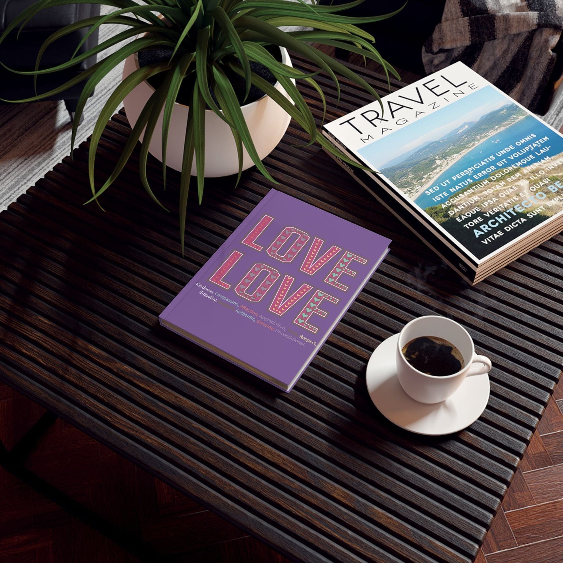 Printify Paper products Love Love Slogan Notebook Purple