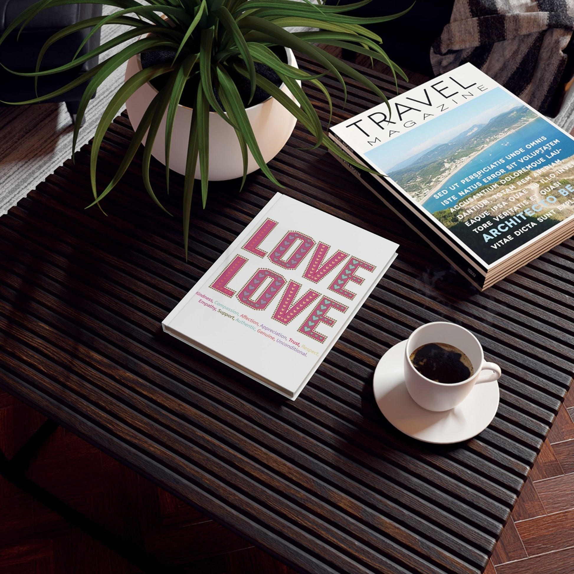 Printify Paper products Love Love Slogan Notebook White
