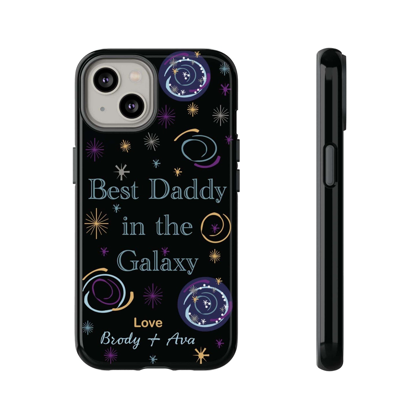 Printify Phone Case iPhone 14 / Glossy Personalised Best Daddy in the Galaxy iPhone Case – A Stellar Gift for Dad