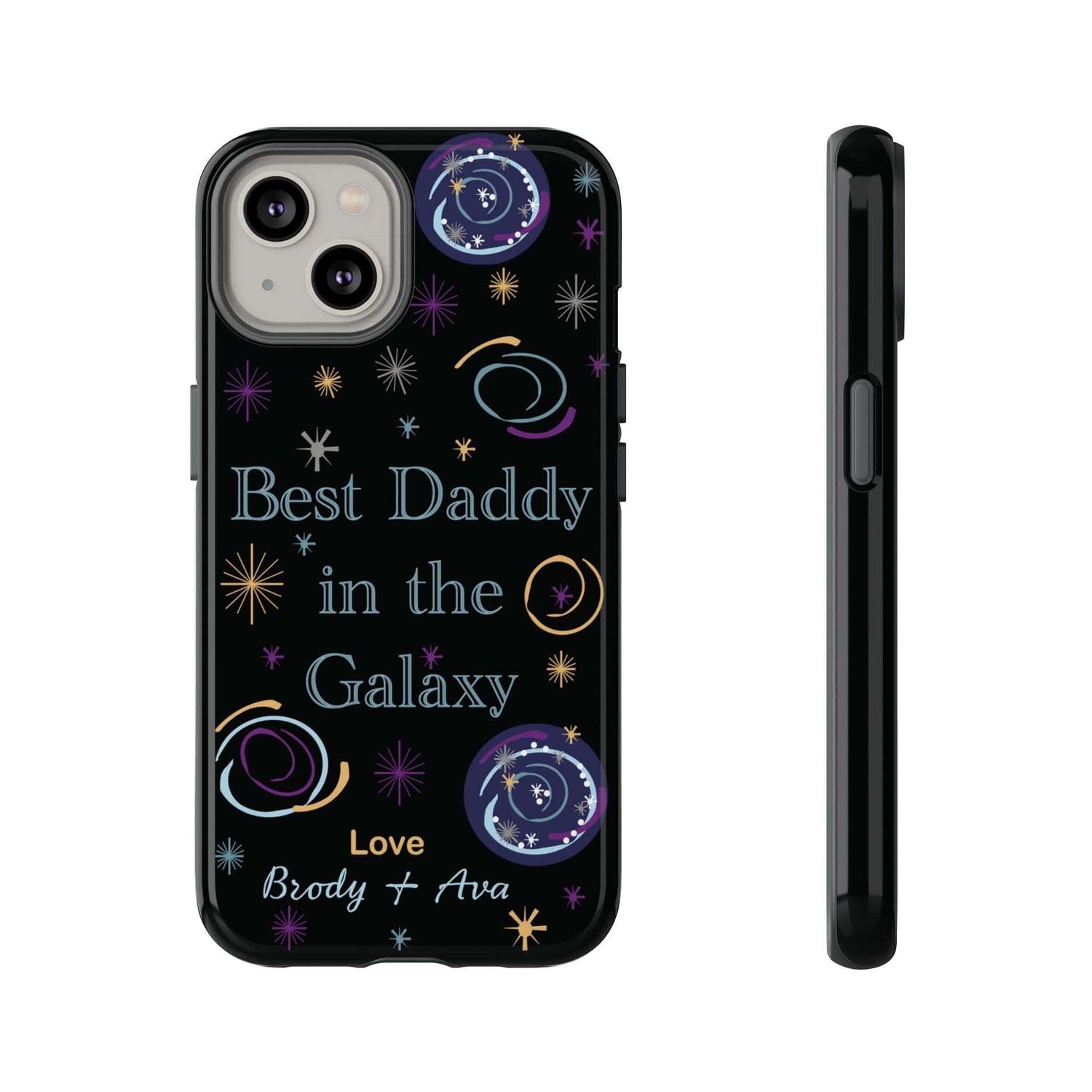 Printify Phone Case iPhone 14 / Glossy Personalised Best Daddy in the Galaxy iPhone Case – A Stellar Gift for Dad