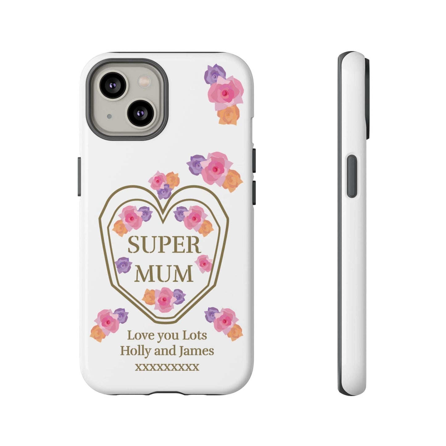 Printify Phone Case iPhone 14 / Glossy Personalised Super Mum iphone Case