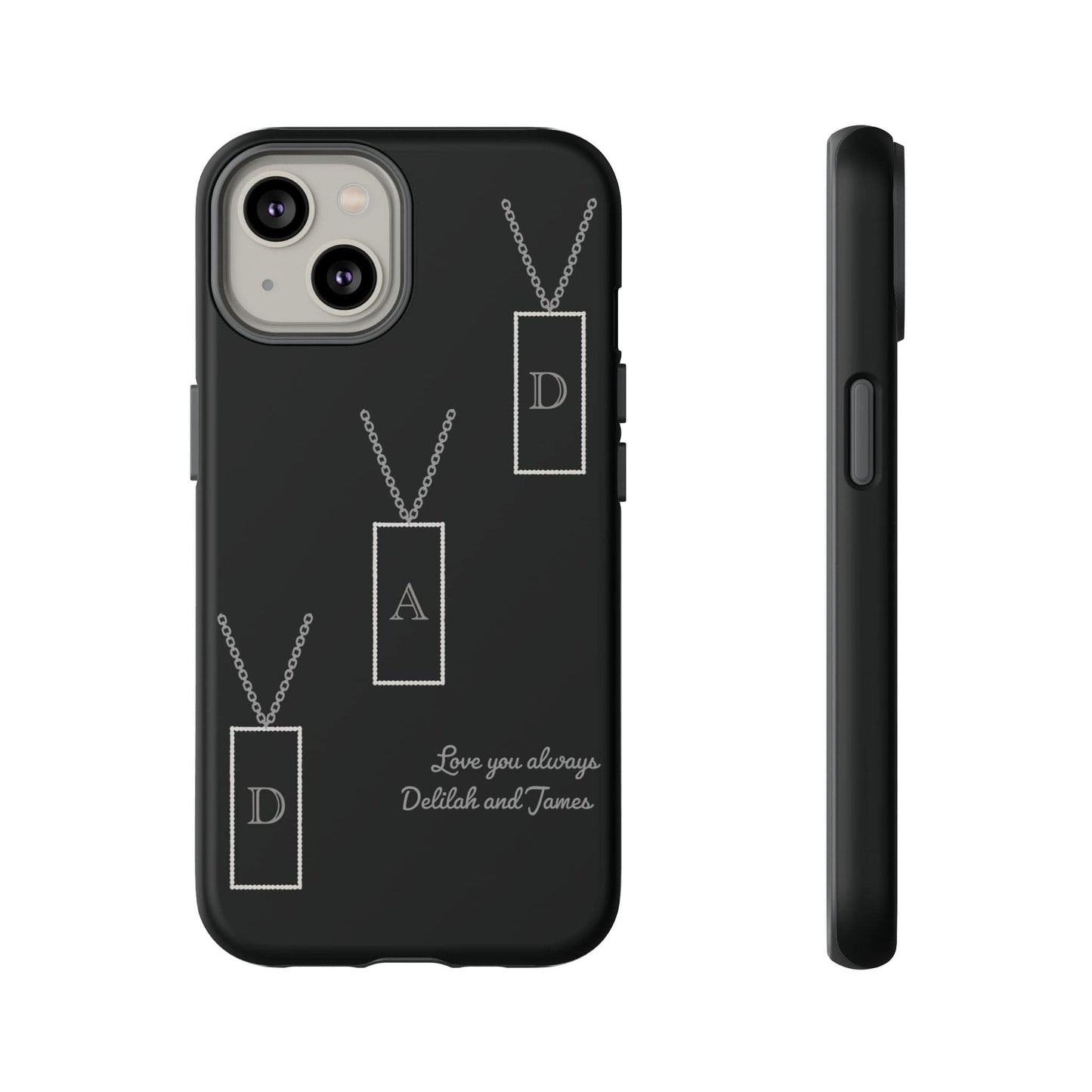 Printify Phone Case iPhone 14 / Matte Personalised Dad tag necklace iPhone Case