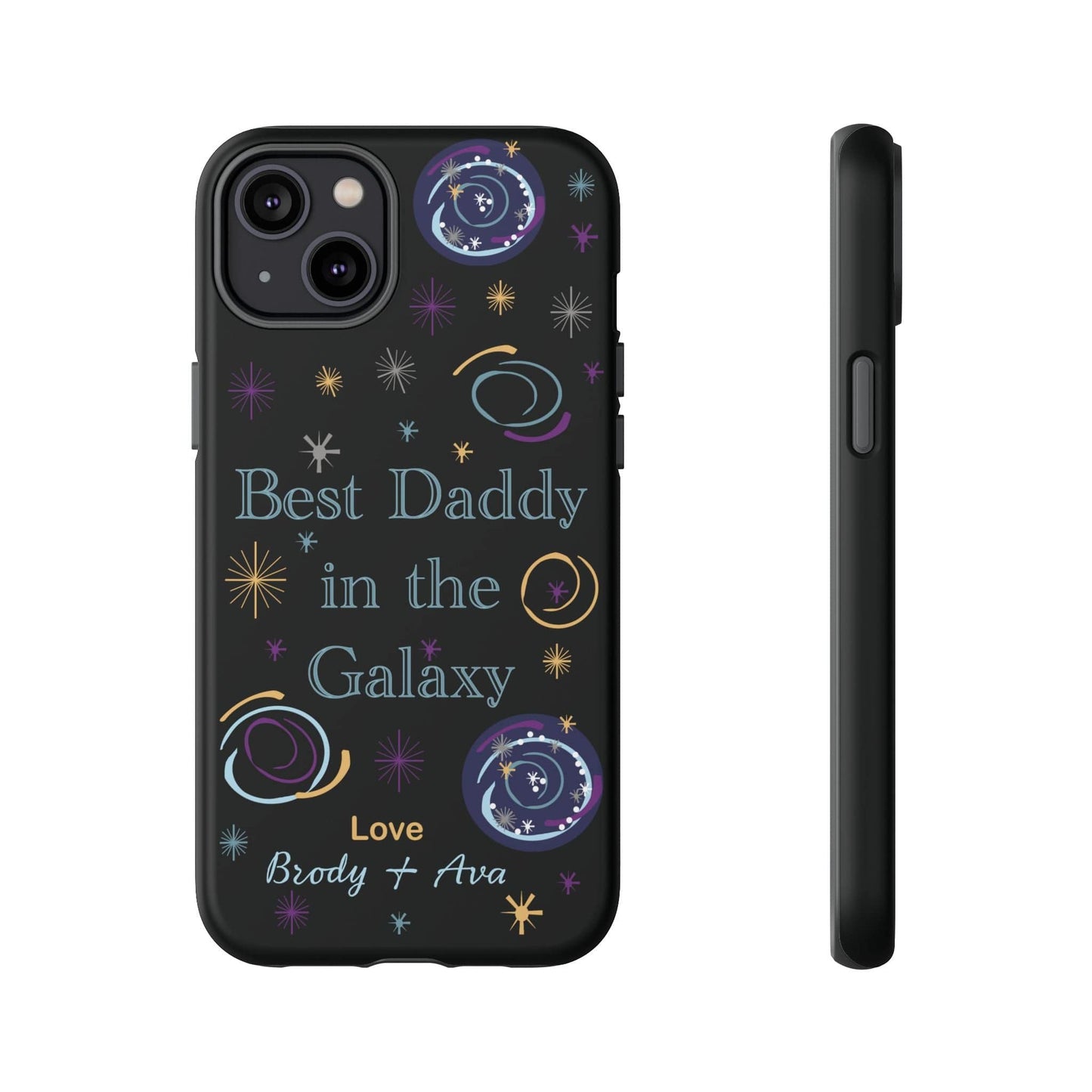 Printify Phone Case iPhone 14 Plus / Matte Personalised Best Daddy in the Galaxy iPhone Case – A Stellar Gift for Dad