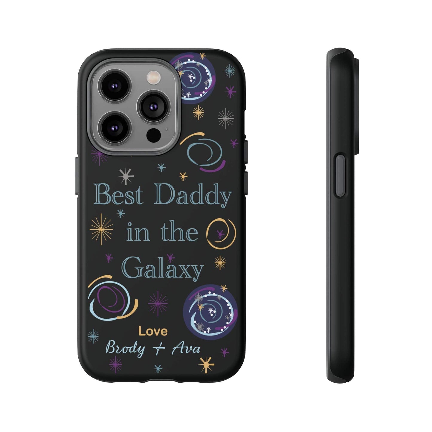 Printify Phone Case iPhone 14 Pro / Matte Personalised Best Daddy in the Galaxy iPhone Case – A Stellar Gift for Dad