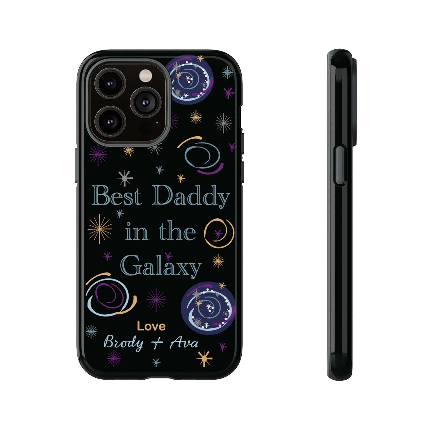 Printify Phone Case iPhone 14 Pro Max / Glossy Personalised Best Daddy in the Galaxy iPhone Case – A Stellar Gift for Dad