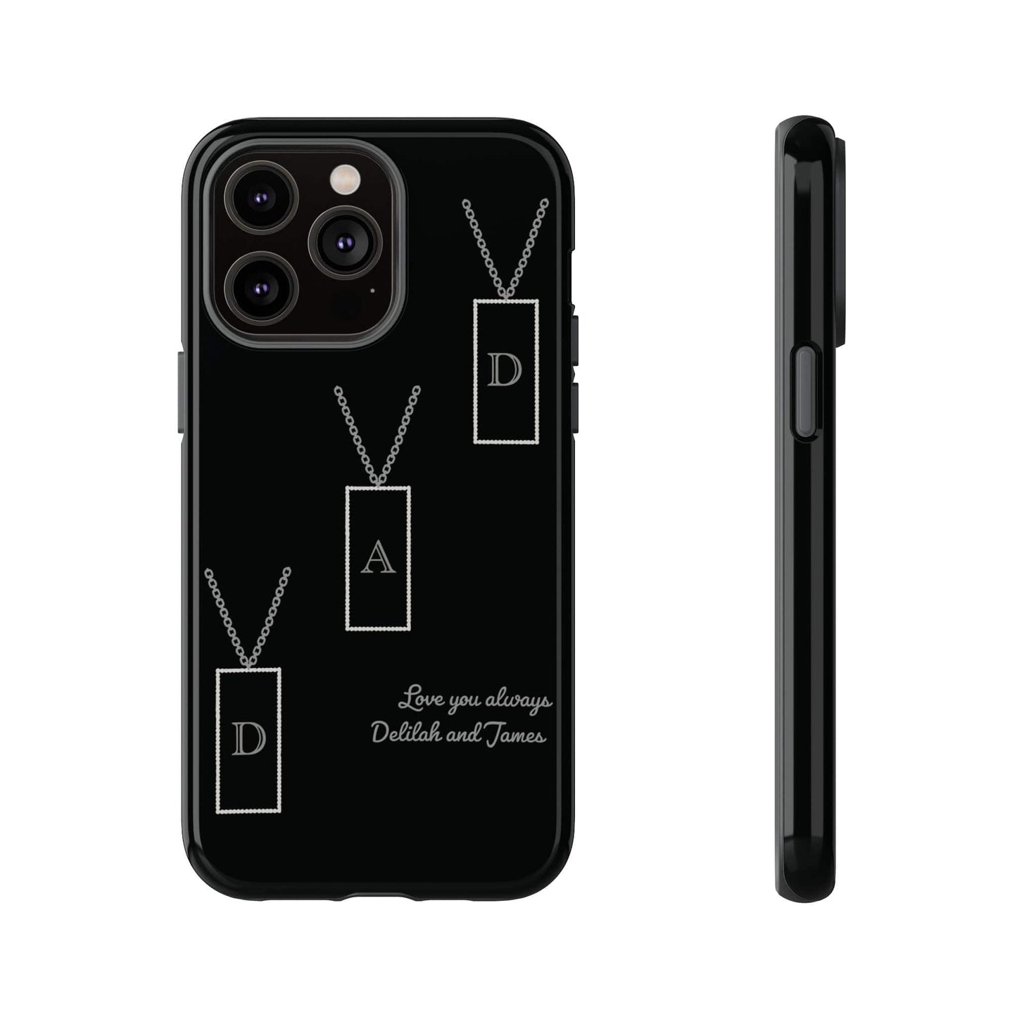 Printify Phone Case iPhone 14 Pro Max / Glossy Personalised Dad tag necklace iPhone Case