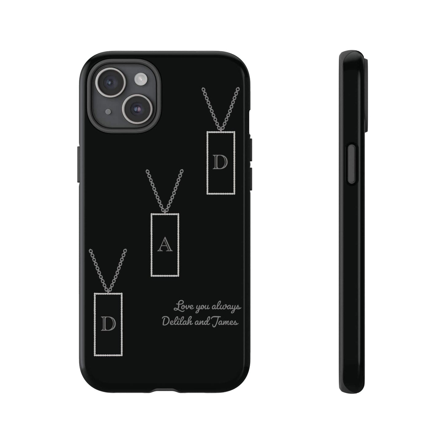 Printify Phone Case iPhone 15 Plus / Glossy Personalised Dad tag necklace iPhone Case