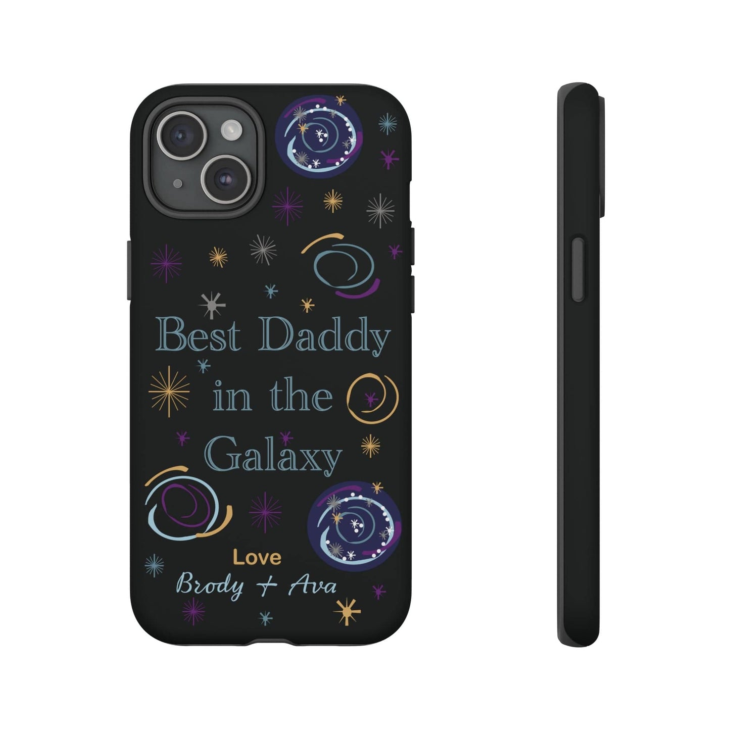 Printify Phone Case iPhone 15 Plus / Matte Personalised Best Daddy in the Galaxy iPhone Case – A Stellar Gift for Dad