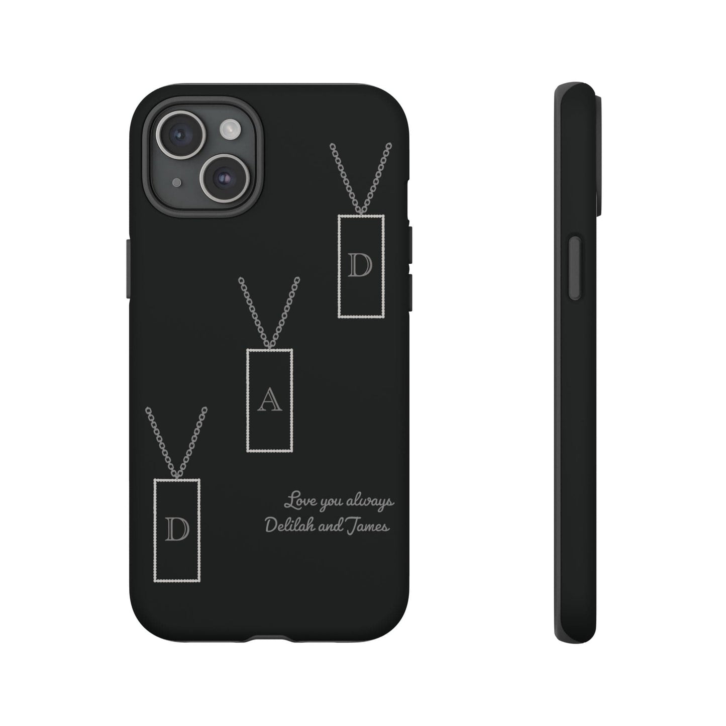 Printify Phone Case iPhone 15 Plus / Matte Personalised Dad tag necklace iPhone Case