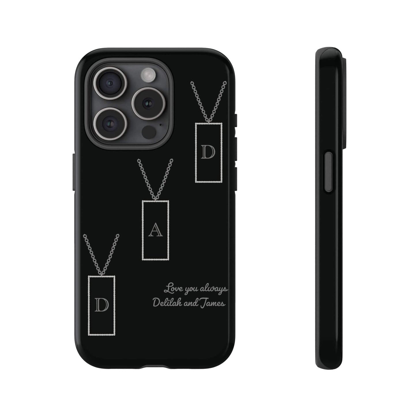 Printify Phone Case iPhone 15 Pro / Glossy Personalised Dad tag necklace iPhone Case