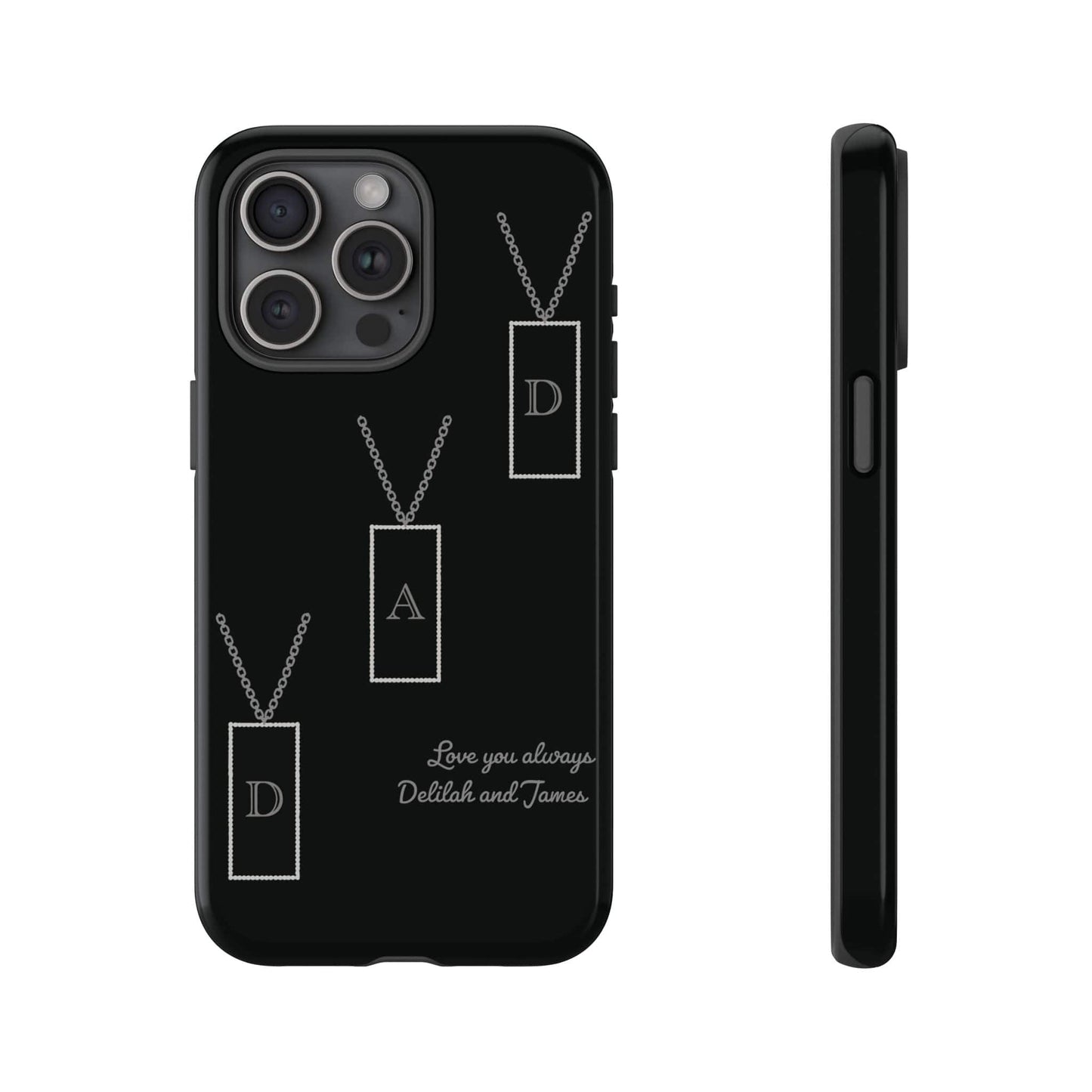 Printify Phone Case iPhone 15 Pro Max / Glossy Personalised Dad tag necklace iPhone Case