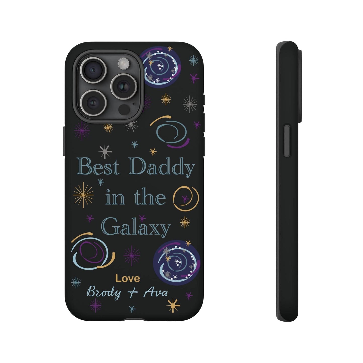 Printify Phone Case iPhone 15 Pro Max / Matte Personalised Best Daddy in the Galaxy iPhone Case – A Stellar Gift for Dad