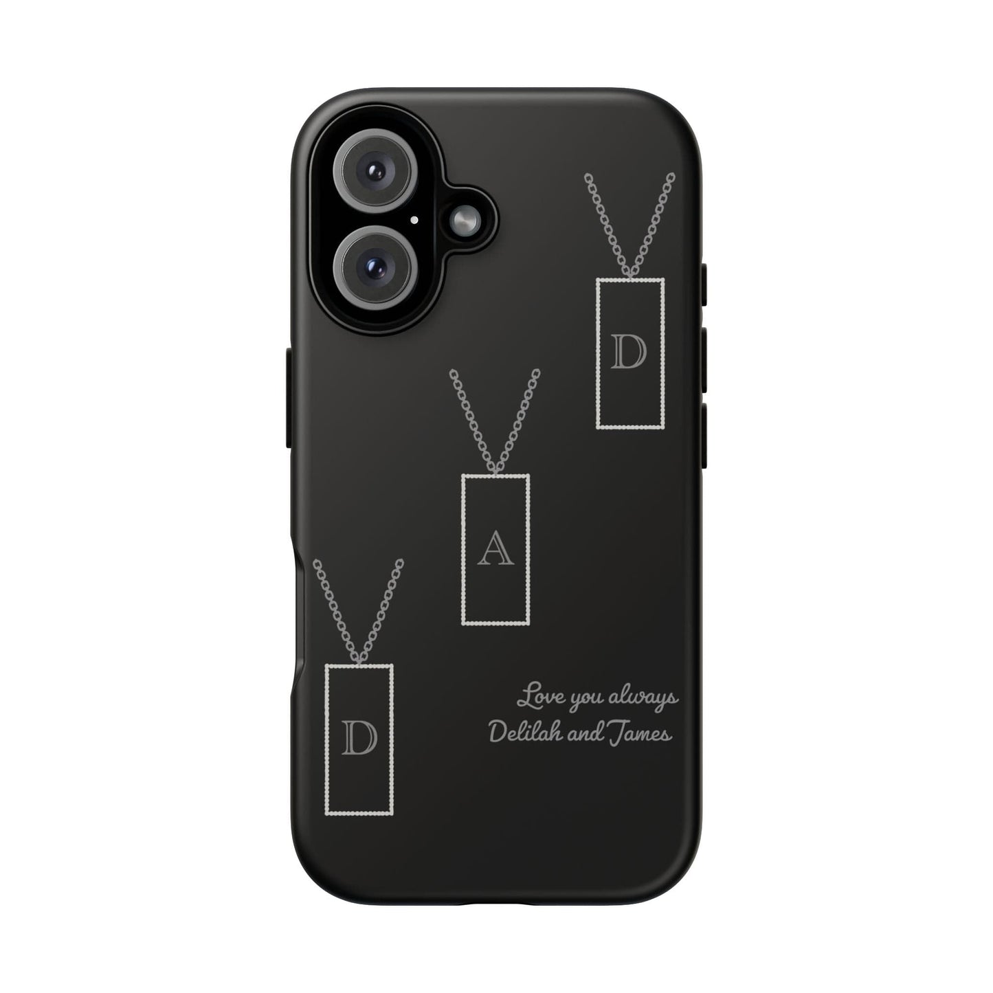 Printify Phone Case iPhone 16 / Matte Personalised Dad tag necklace iPhone Case