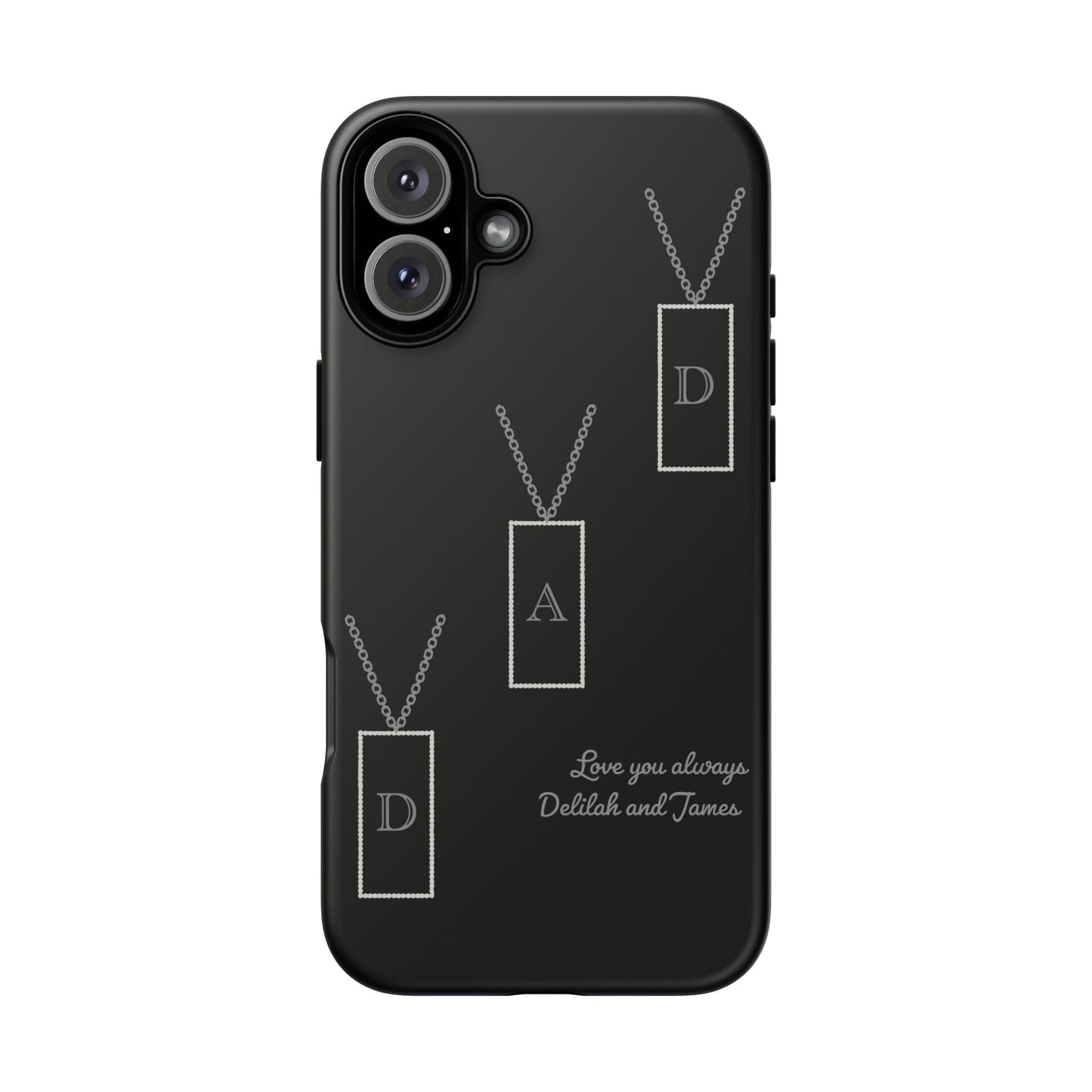 Printify Phone Case iPhone 16 Plus / Matte Personalised Dad tag necklace iPhone Case
