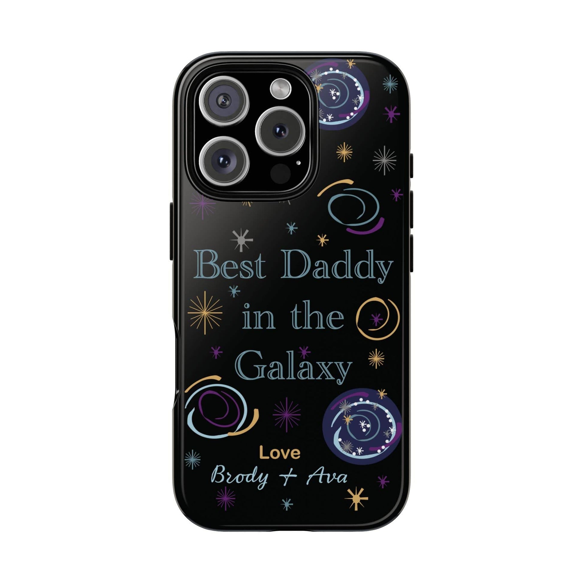 Printify Phone Case iPhone 16 Pro / Glossy Personalised Best Daddy in the Galaxy iPhone Case – A Stellar Gift for Dad