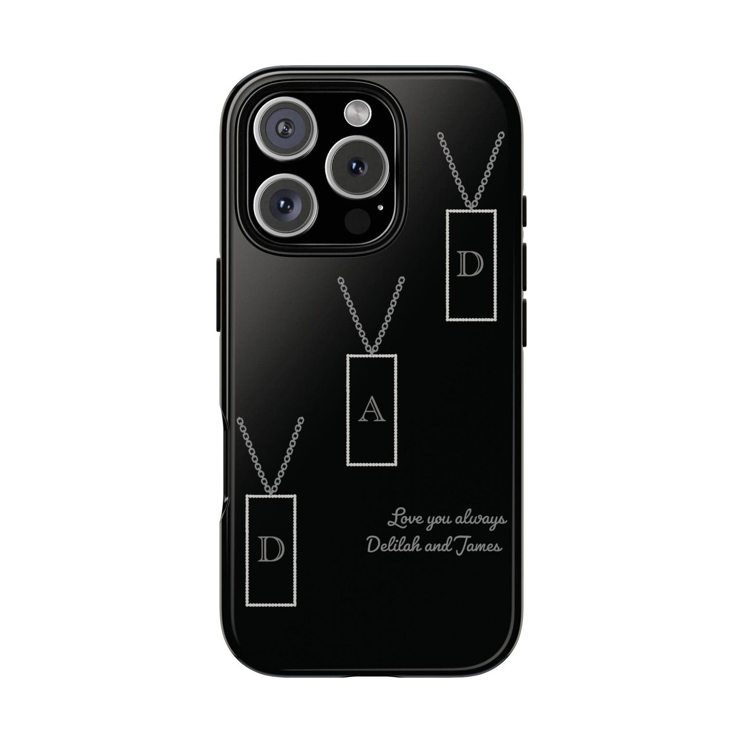 Printify Phone Case iPhone 16 Pro / Glossy Personalised Dad tag necklace iPhone Case