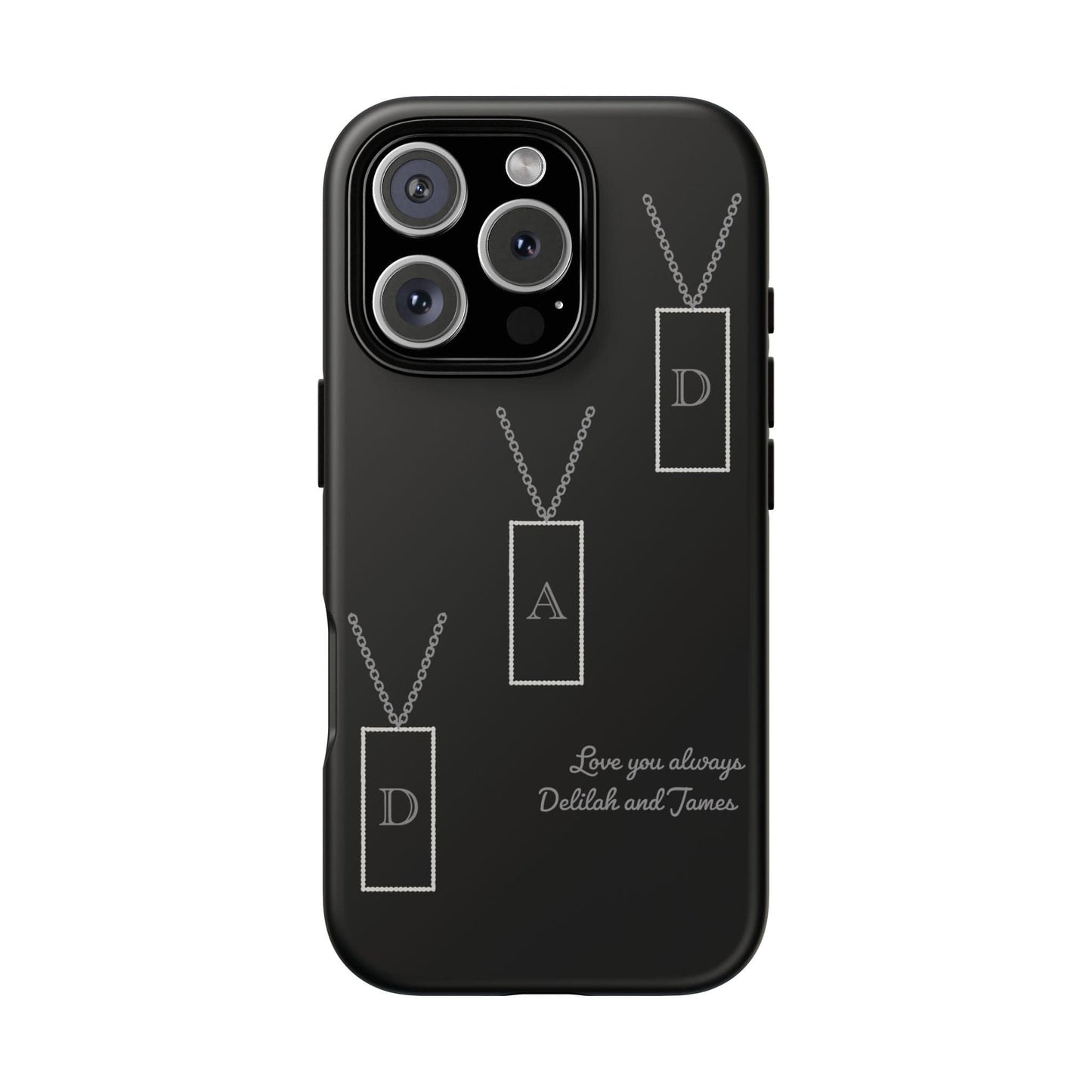 Printify Phone Case iPhone 16 Pro / Matte Personalised Dad tag necklace iPhone Case