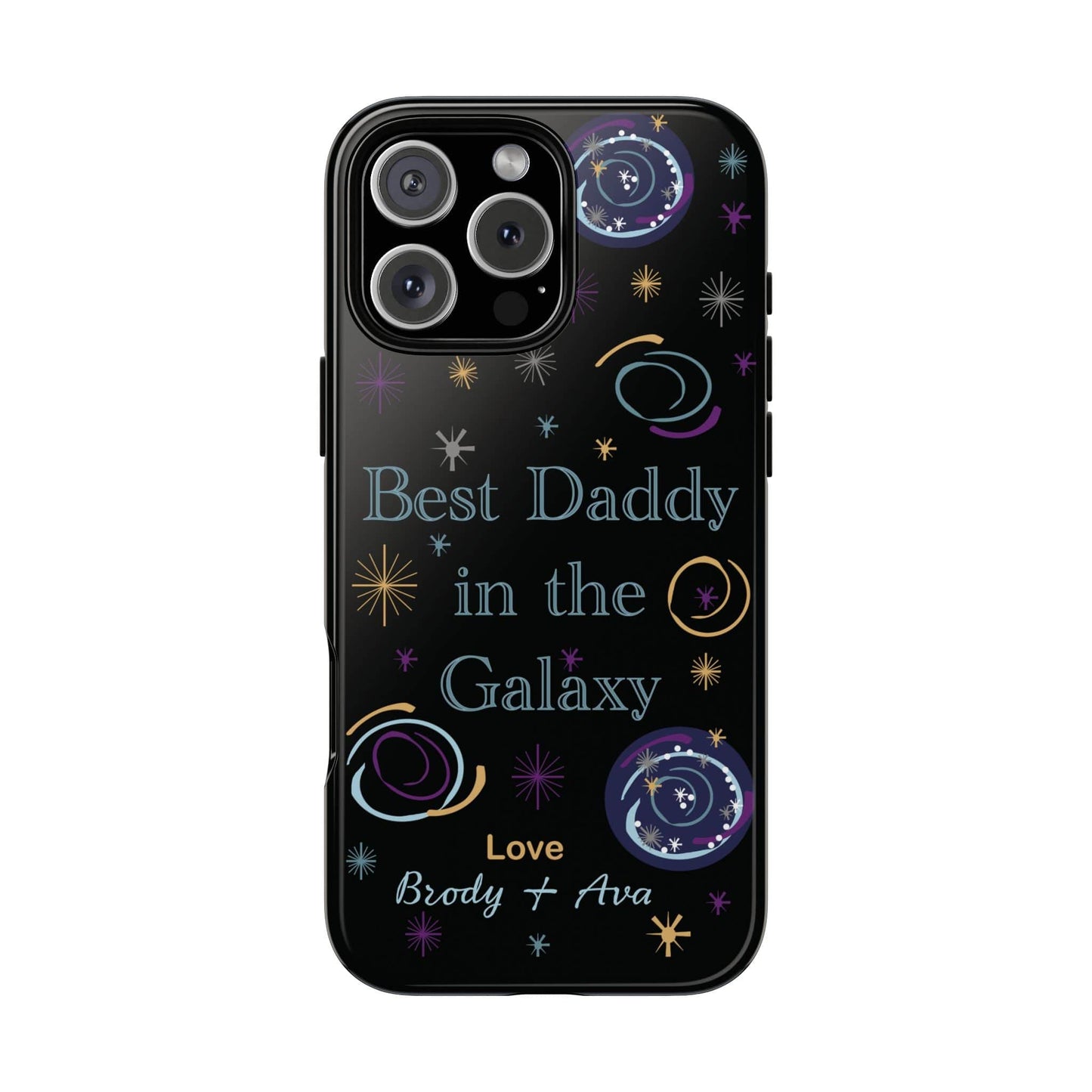 Printify Phone Case iPhone 16 Pro Max / Glossy Personalised Best Daddy in the Galaxy iPhone Case – A Stellar Gift for Dad