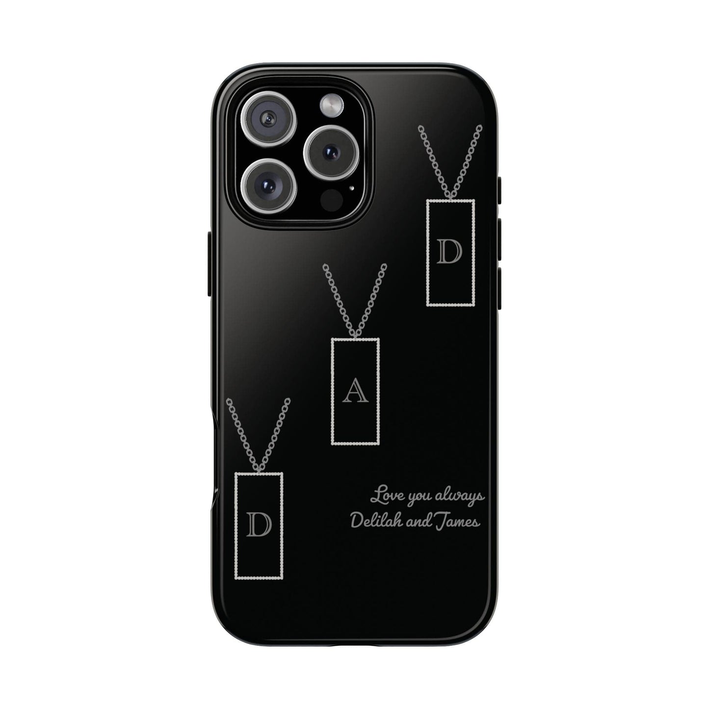 Printify Phone Case iPhone 16 Pro Max / Glossy Personalised Dad tag necklace iPhone Case