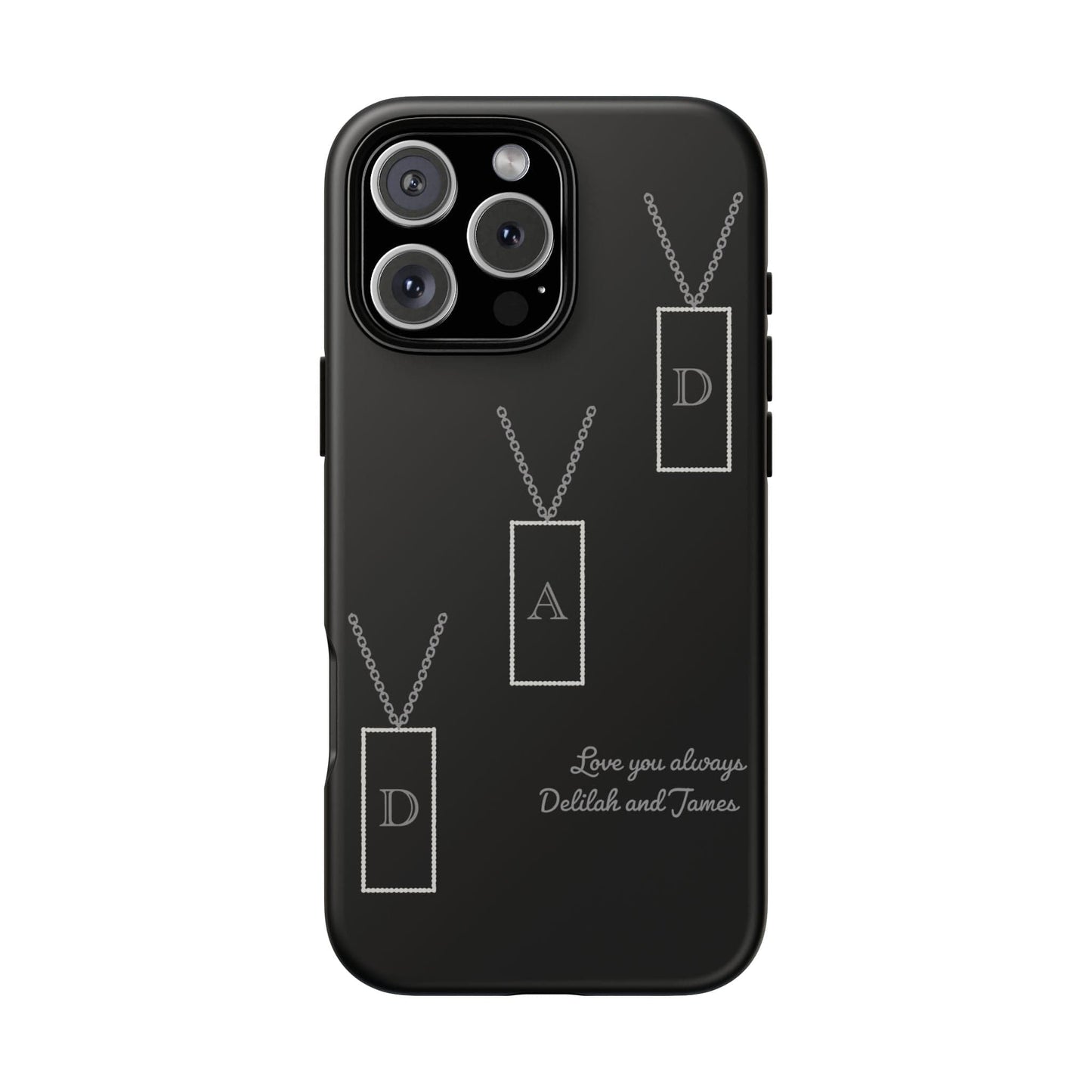 Printify Phone Case iPhone 16 Pro Max / Matte Personalised Dad tag necklace iPhone Case